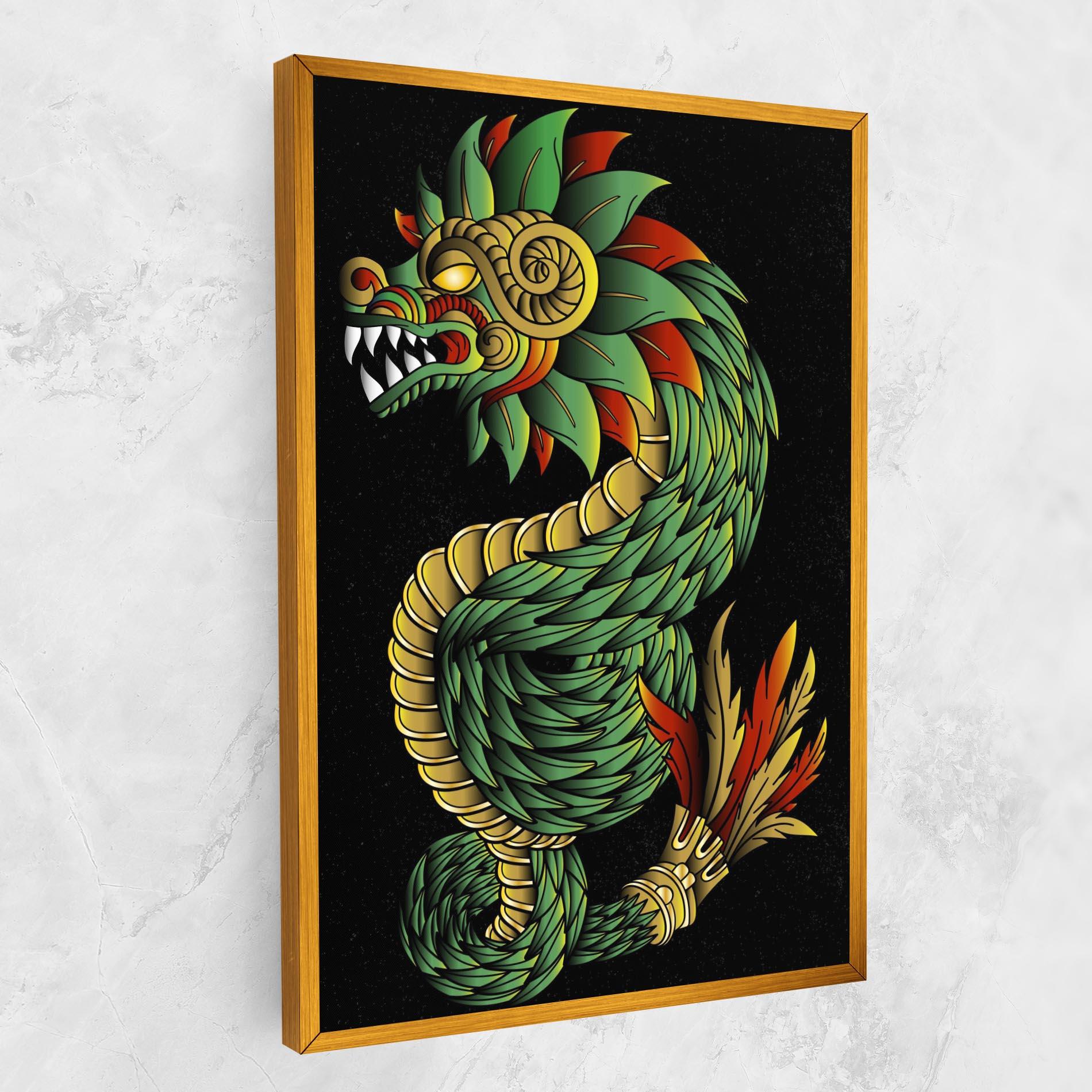 Tablou Canvas Green Yellow Dragon mockup 1