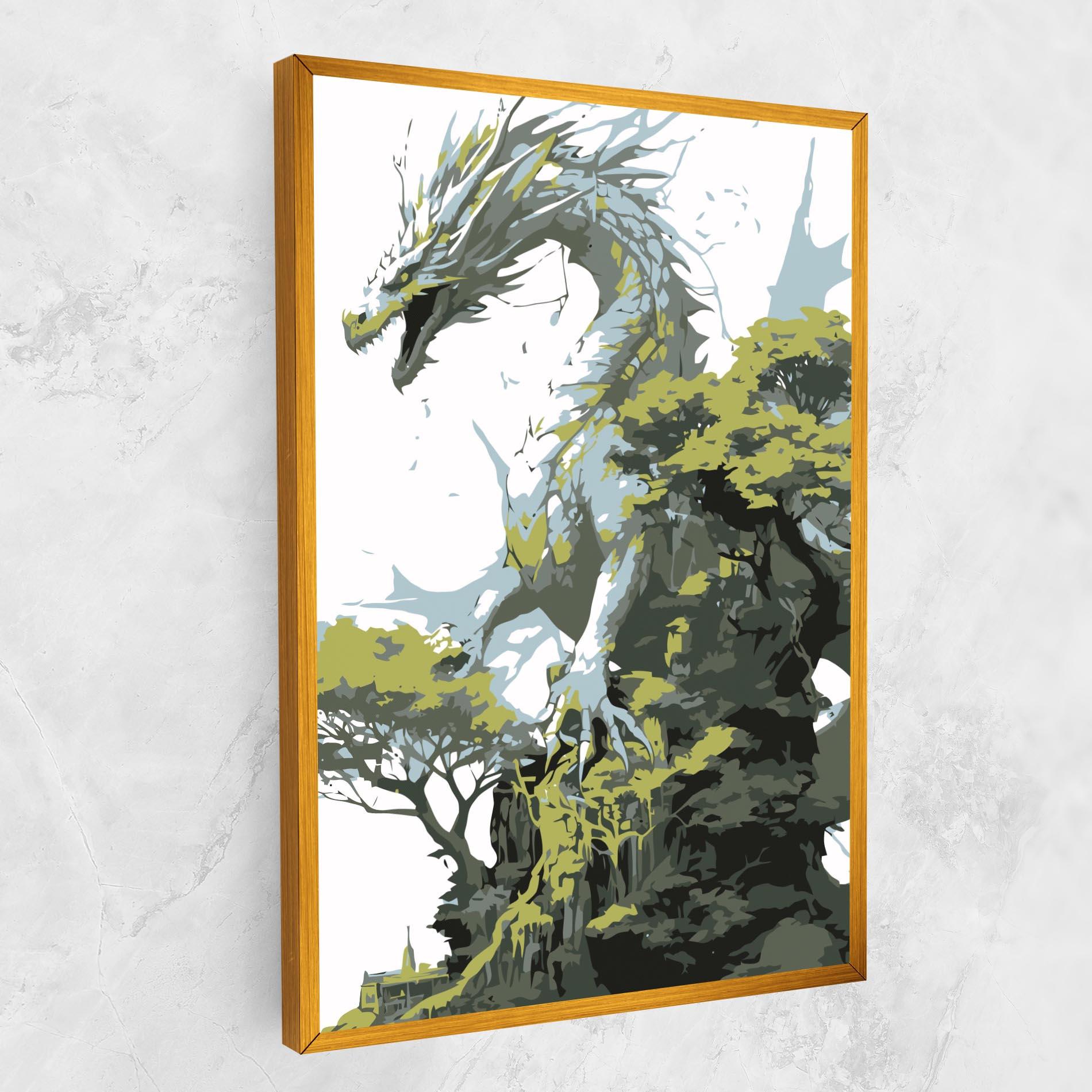 Tablou Canvas Grey Nature Dragon mockup 1
