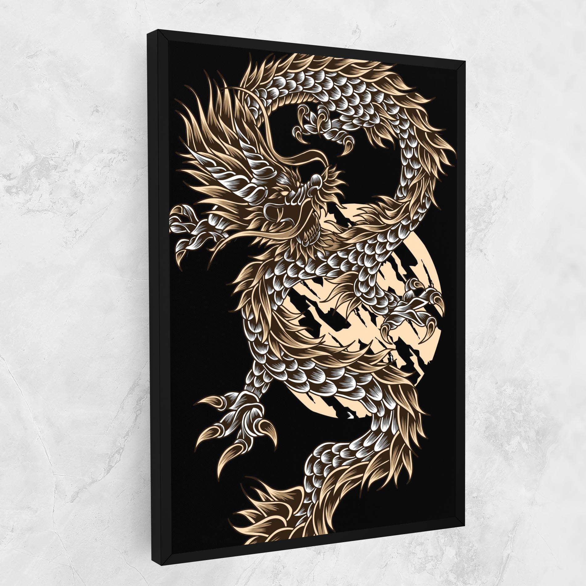 Tablou Canvas Cream Moon Dragon mockup 1