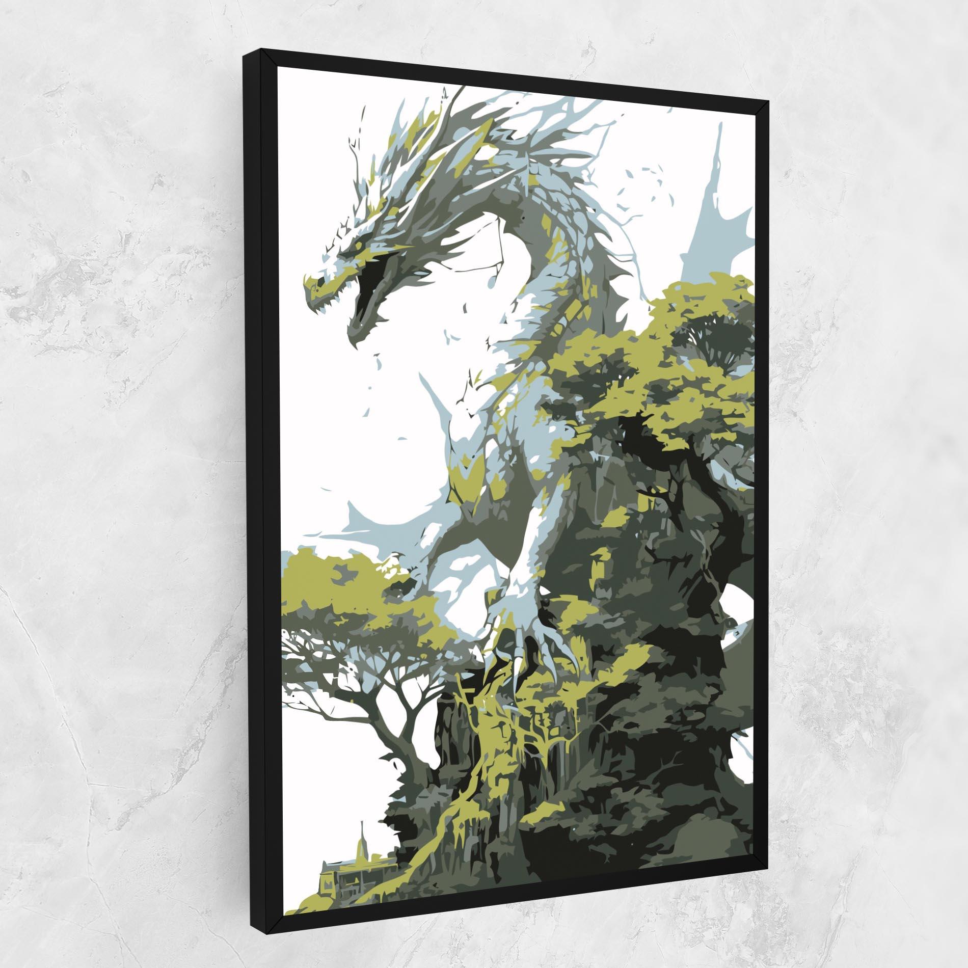 Tablou Canvas Grey Nature Dragon mockup 1