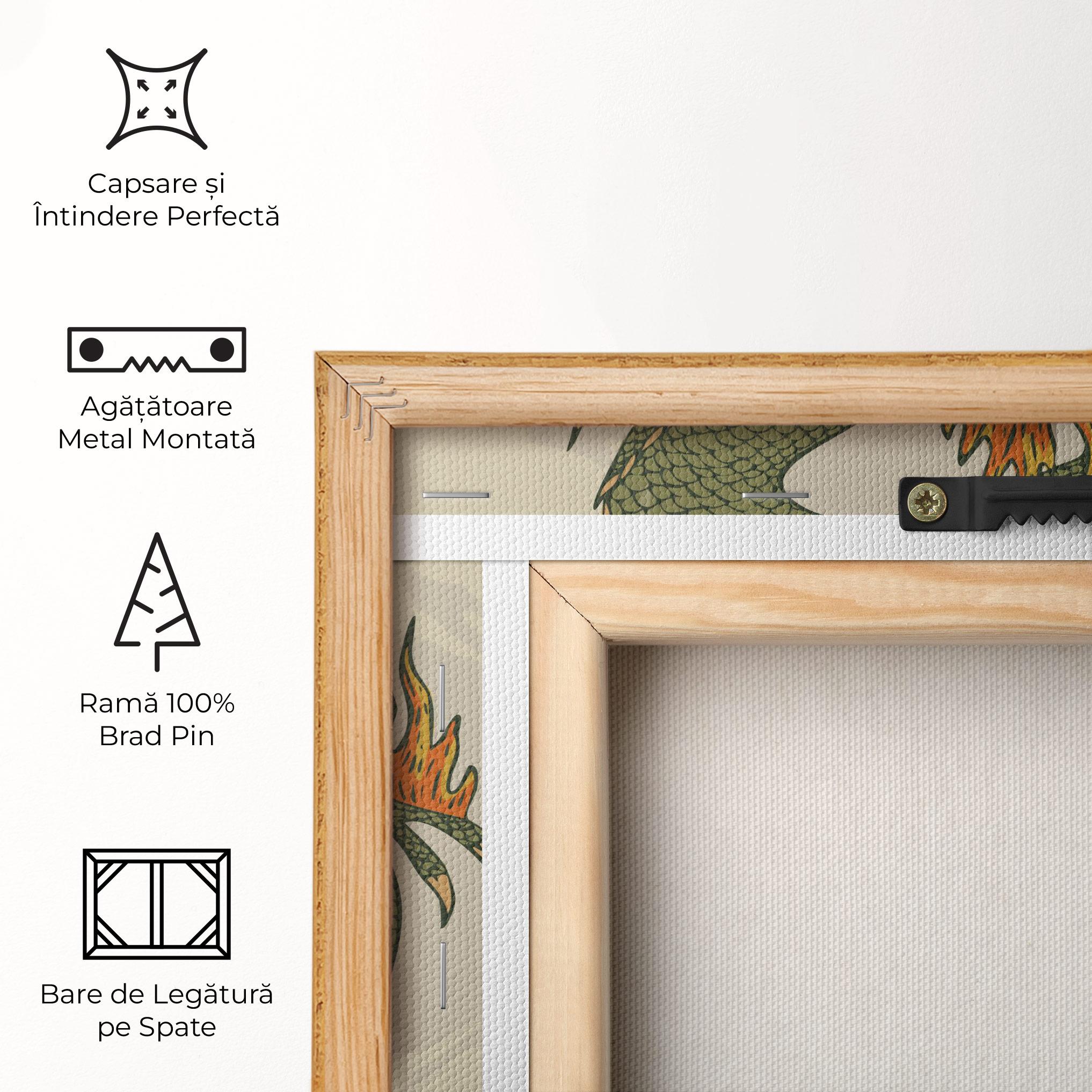 Tablou Canvas Chinese Dragon Green mockup 5