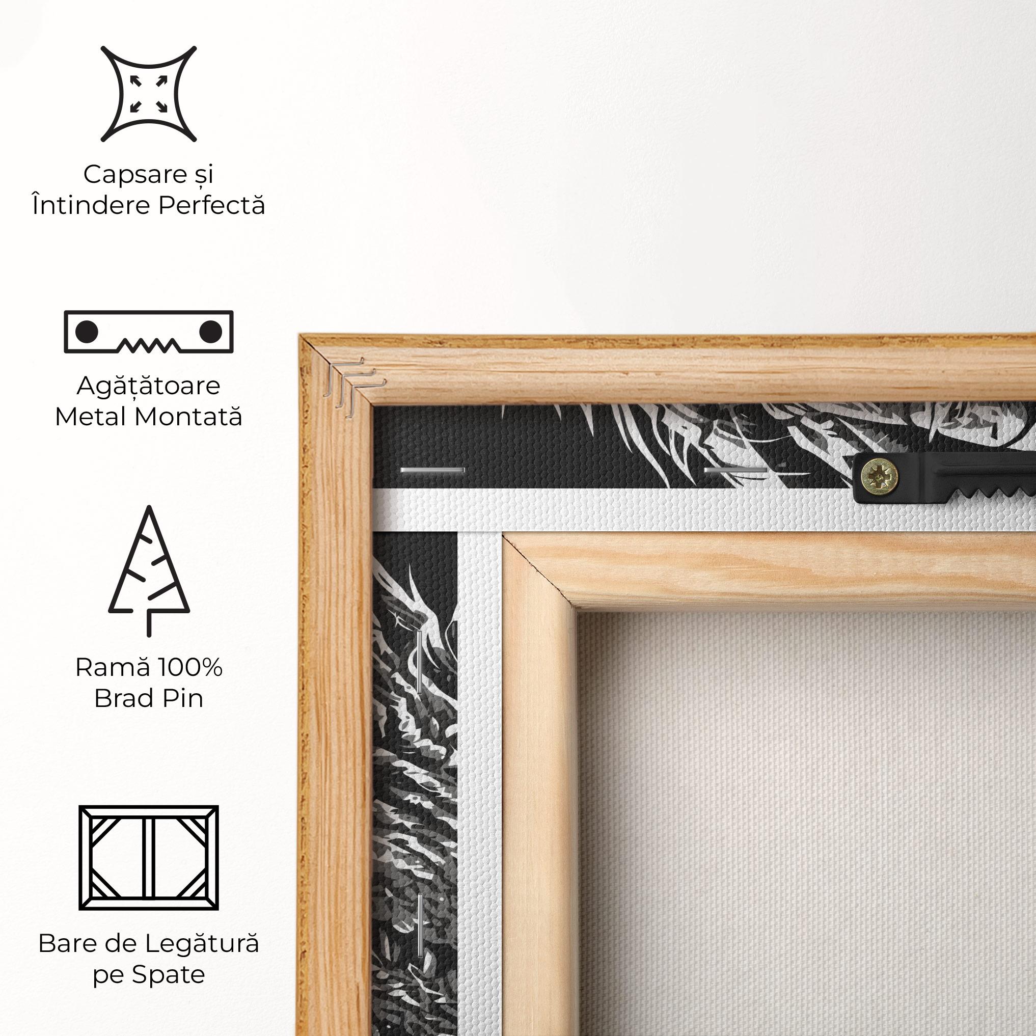 Tablou Canvas Grey White Dragon mockup 5