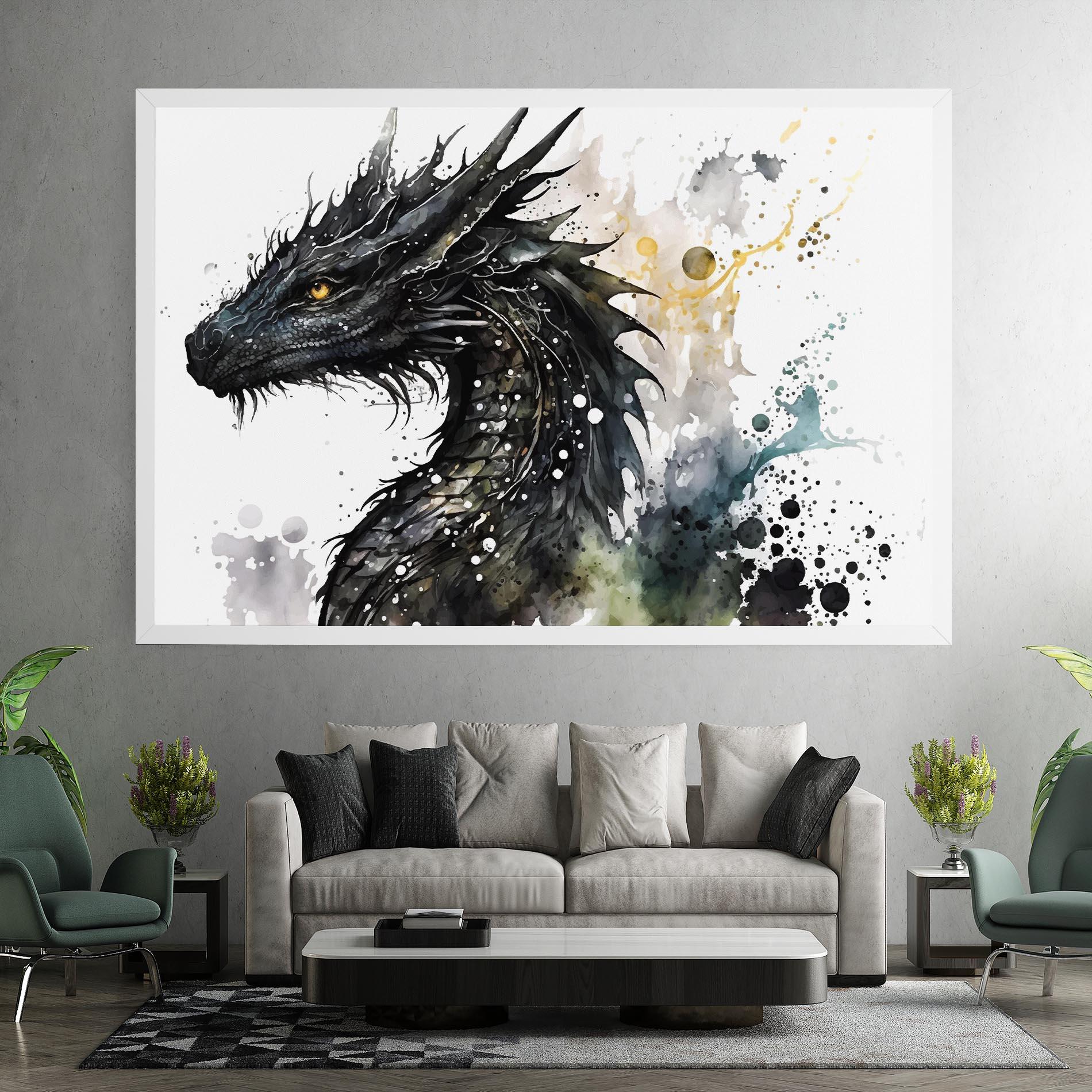 Tablou Canvas Black Dragon Art mockup 7