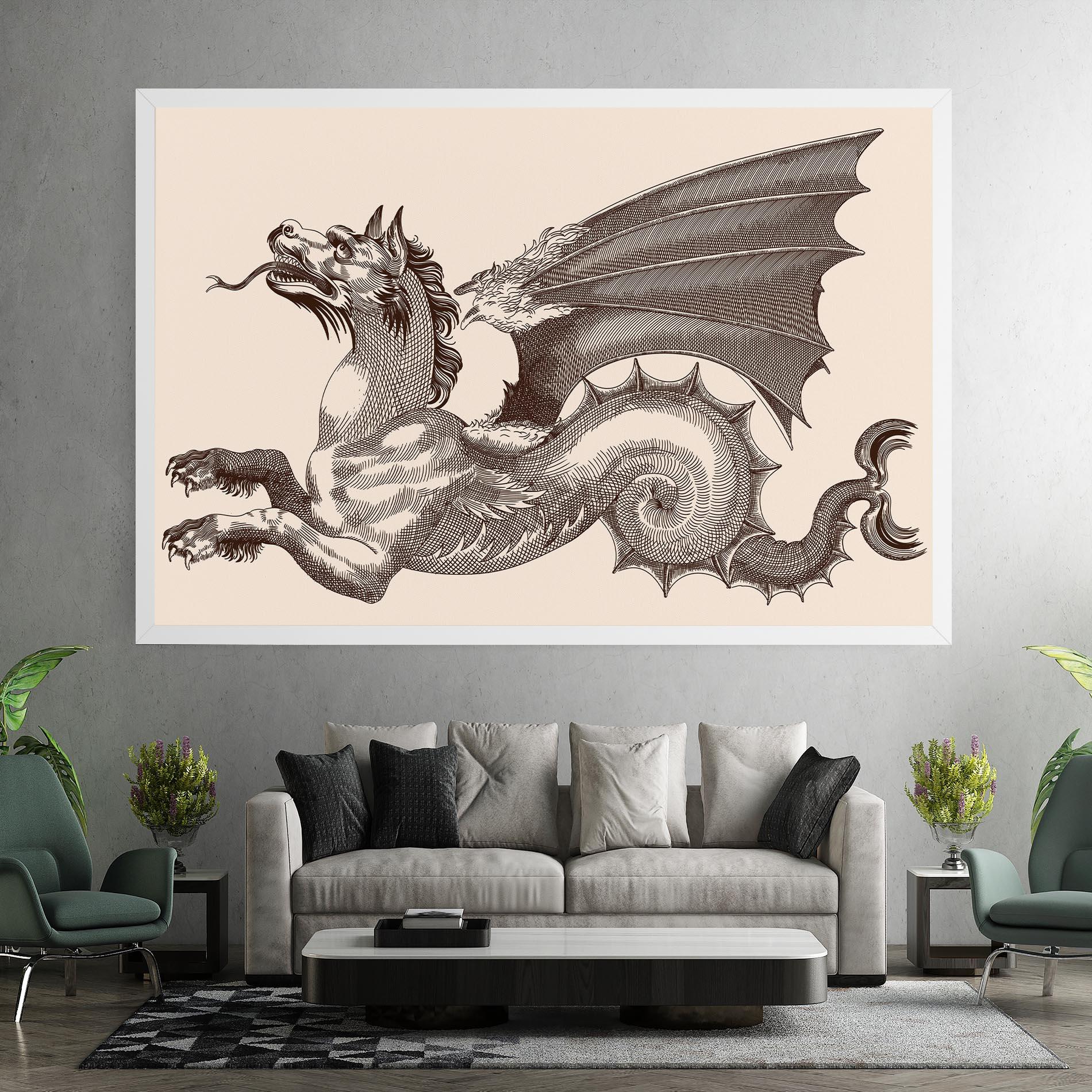 Tablou Canvas Brown Dragon mockup 7