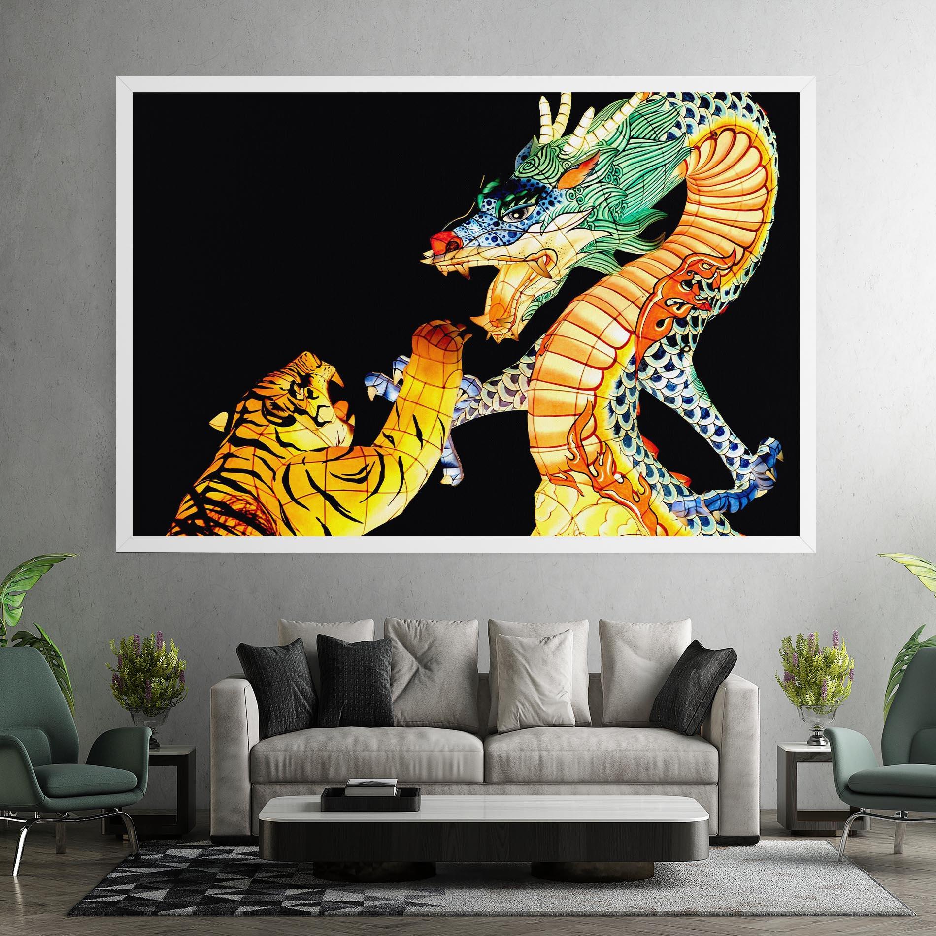 Tablou Canvas Chinese Dragon And Tiger mockup 7