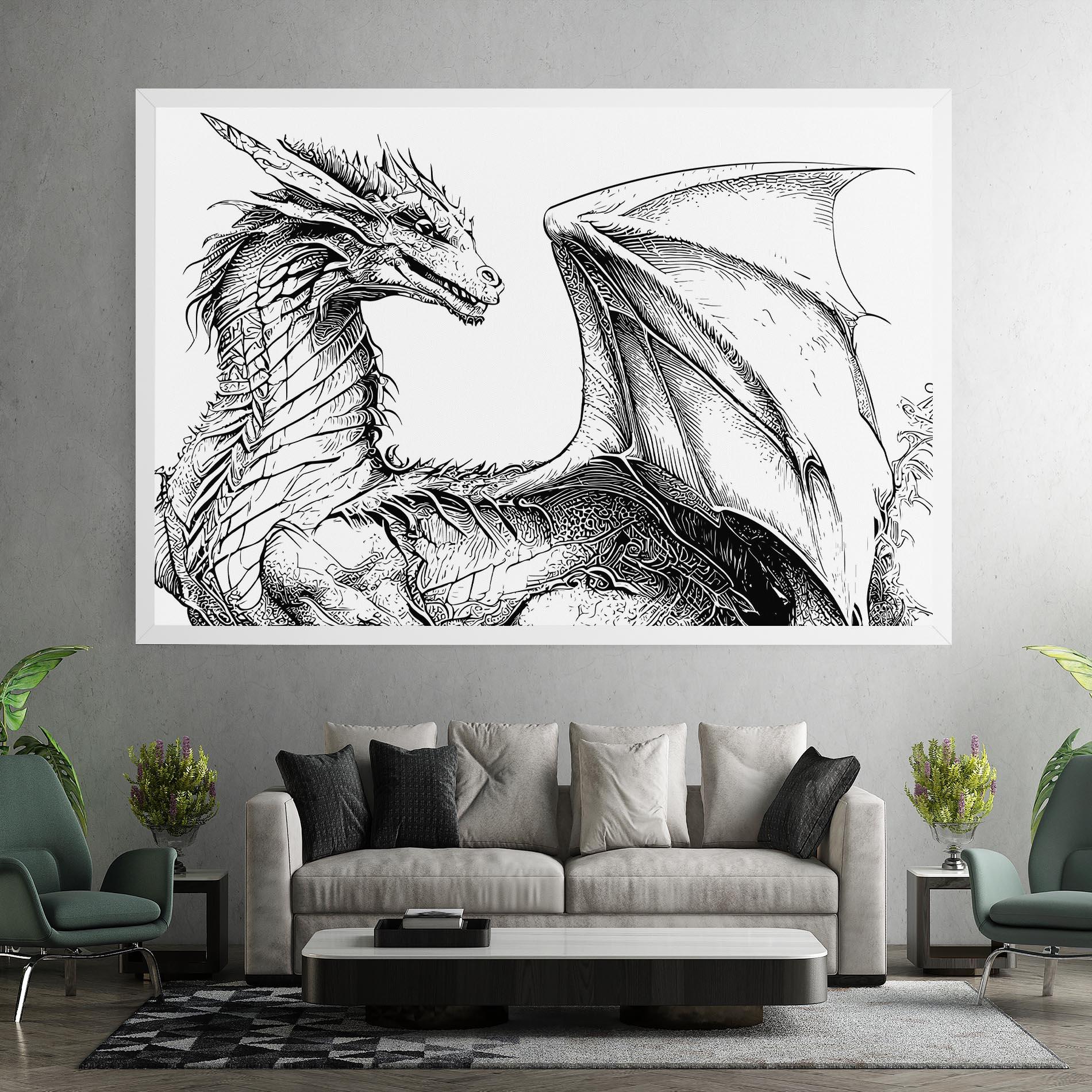Tablou Canvas Dragon Sketch mockup 7