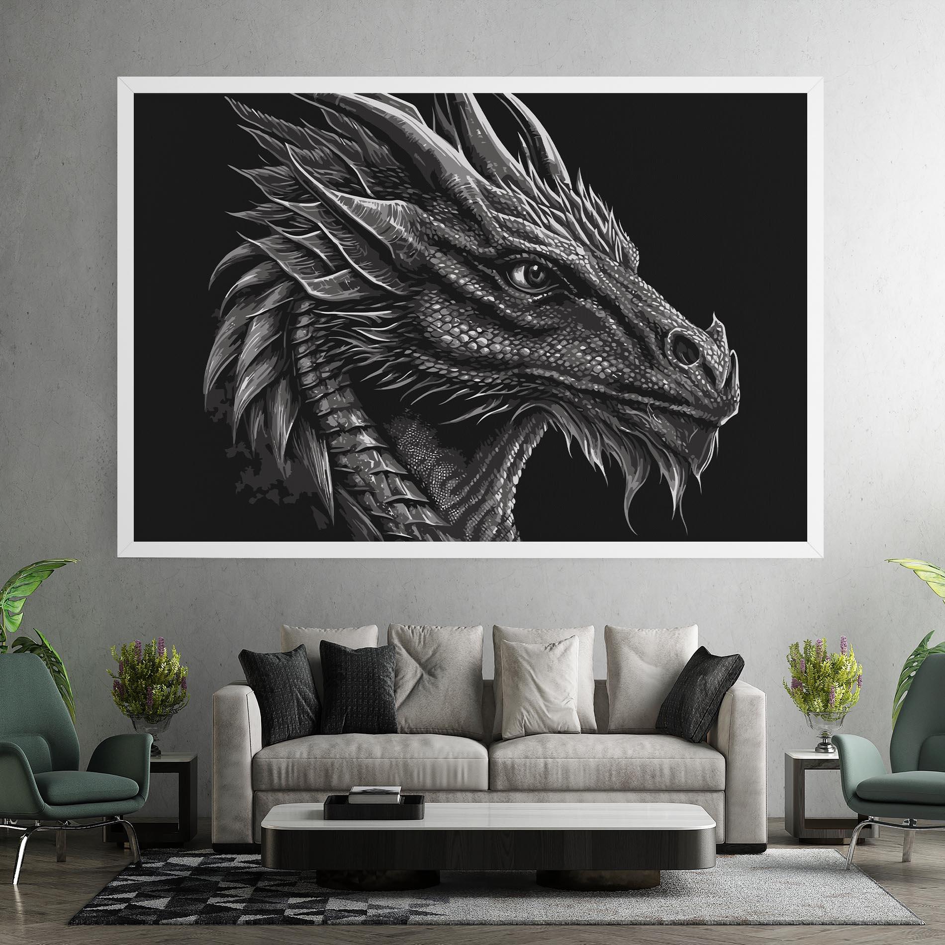 Tablou Canvas Grey Dragon mockup 7