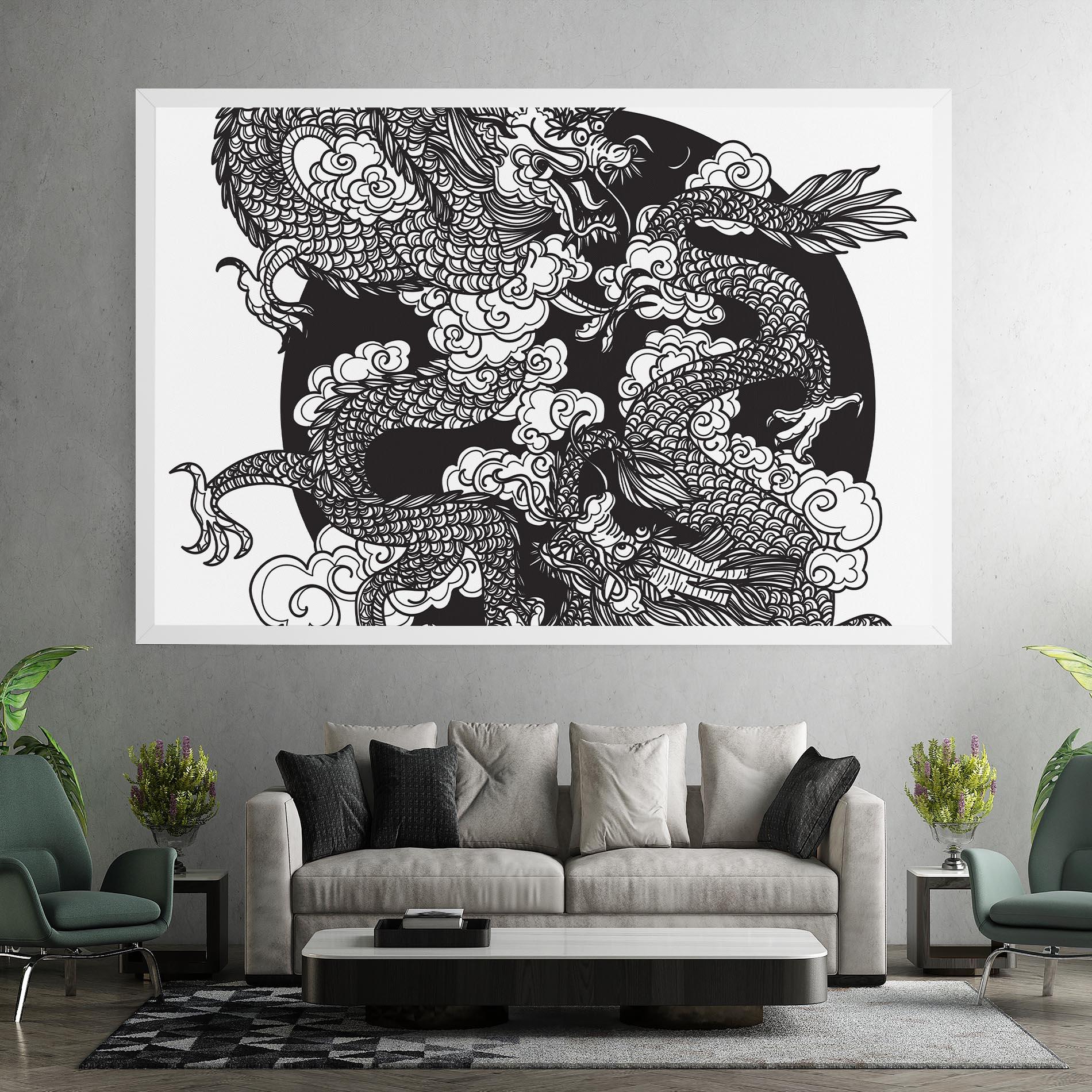 Tablou Canvas Grey Moon Dragon mockup 7
