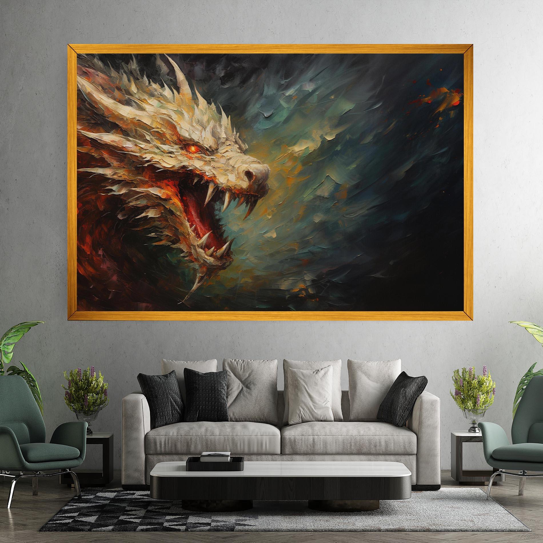 Tablou Canvas Angry Dragon Painting mockup 7