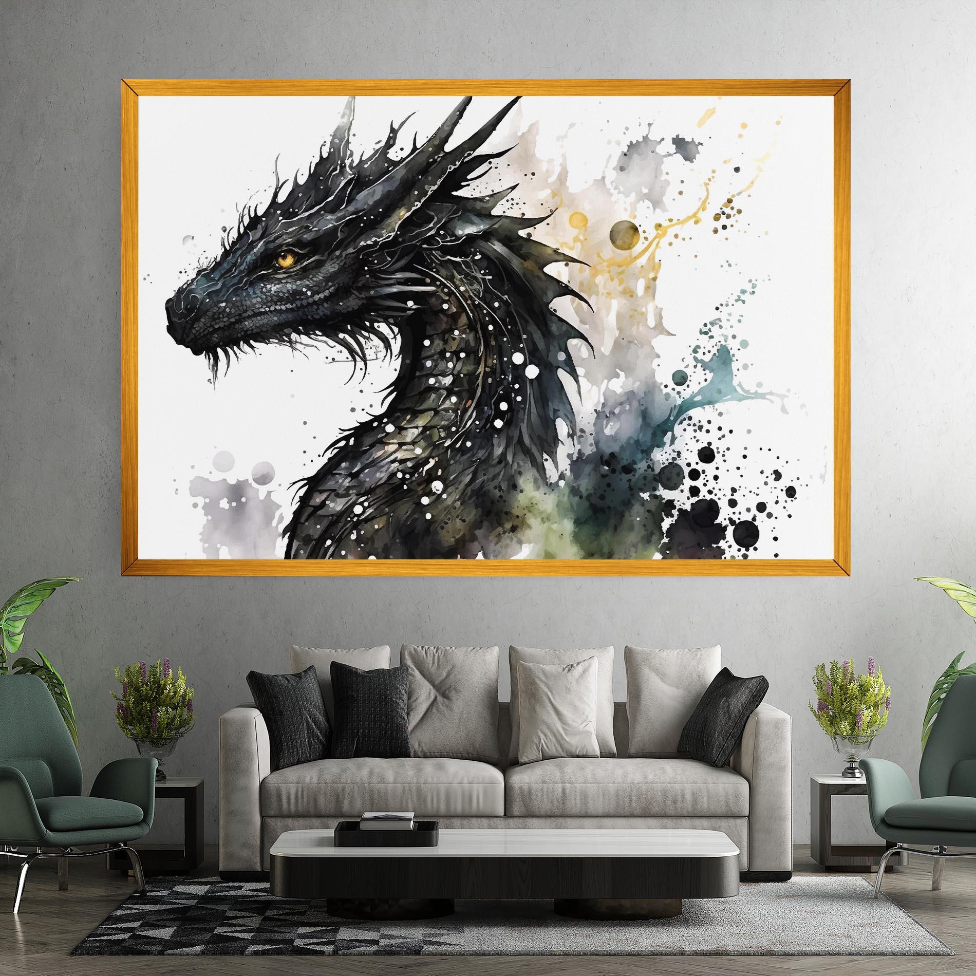 Tablou Canvas Black Dragon Art mockup 7