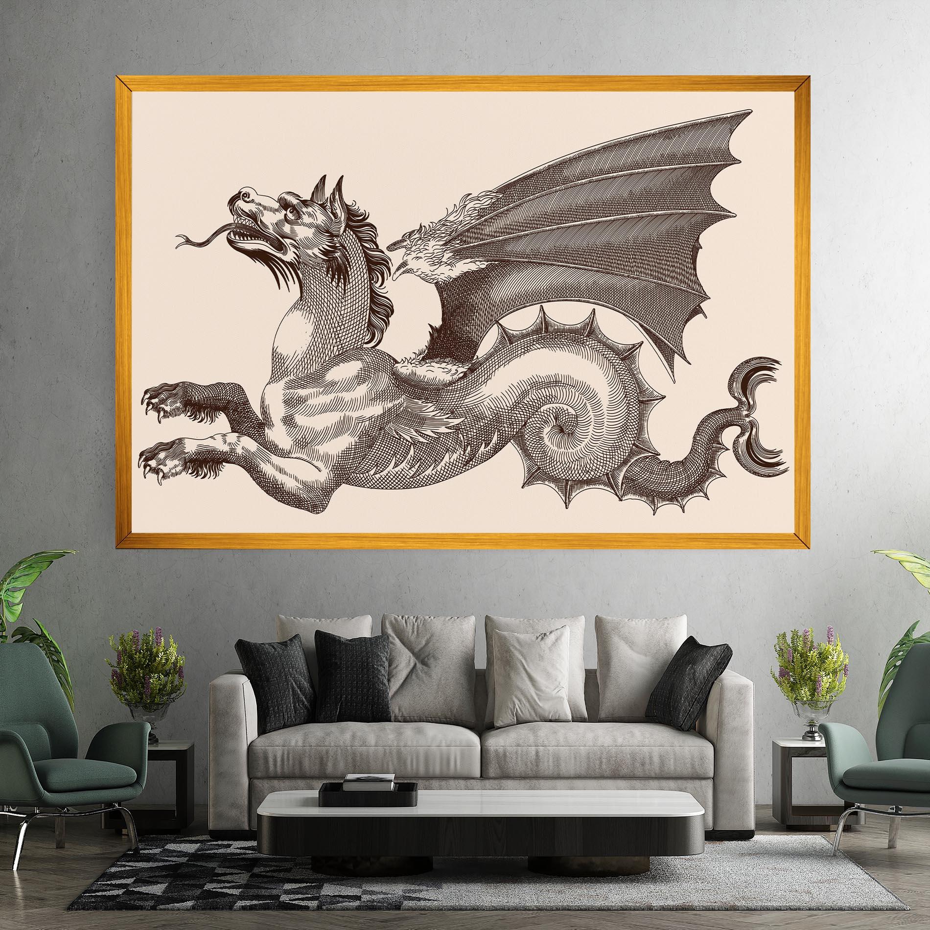 Tablou Canvas Brown Dragon mockup 7