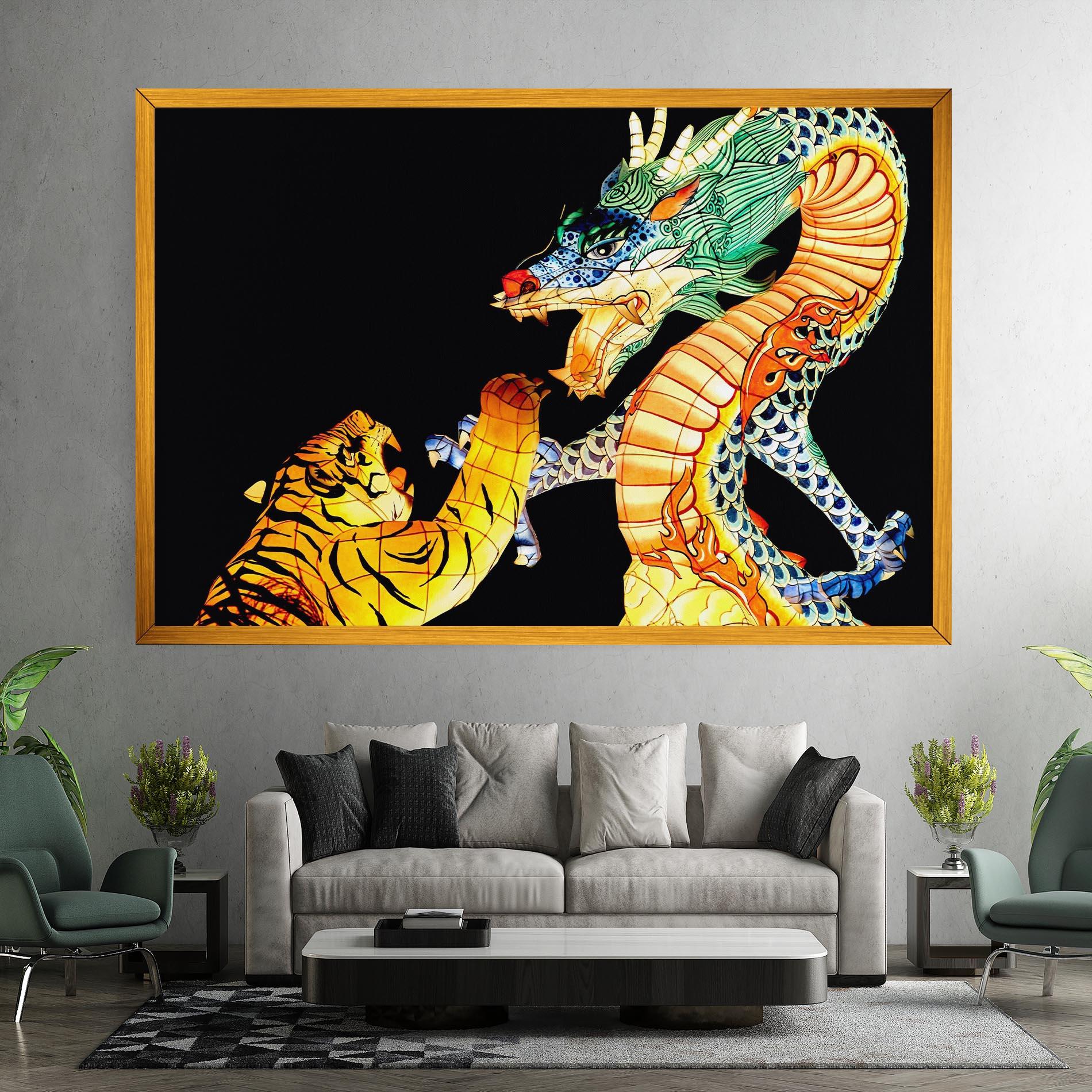 Tablou Canvas Chinese Dragon And Tiger mockup 7