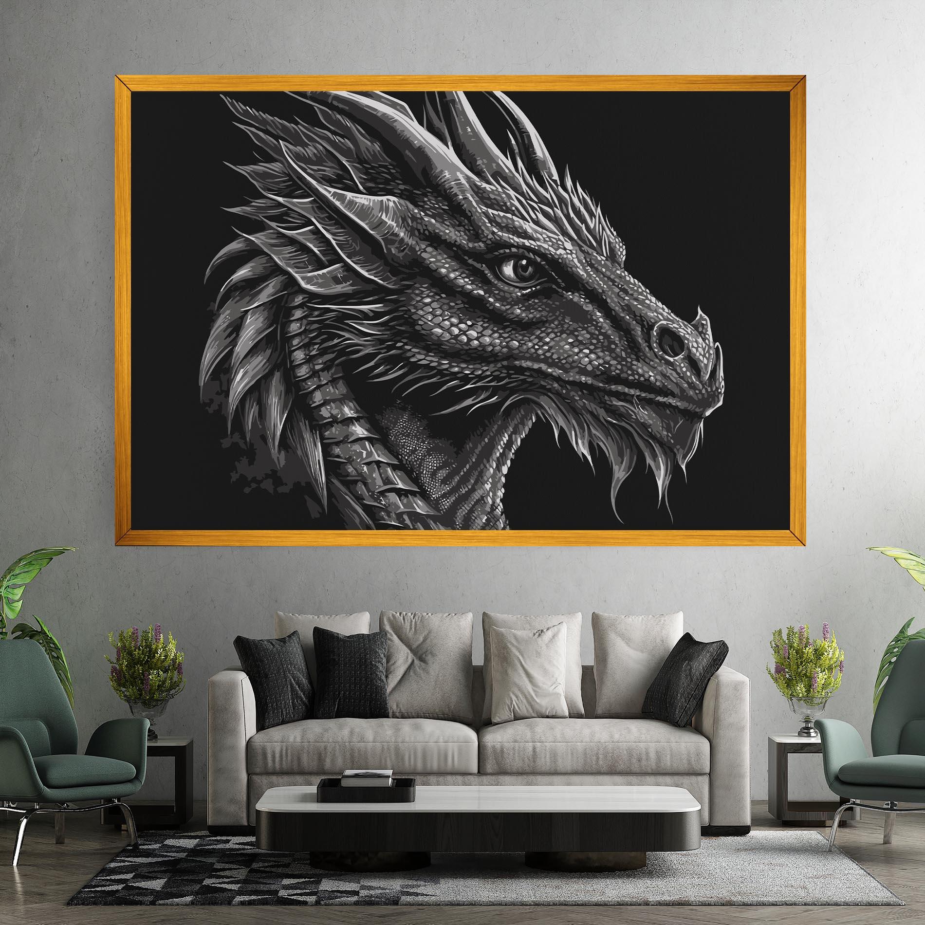 Tablou Canvas Grey Dragon mockup 7