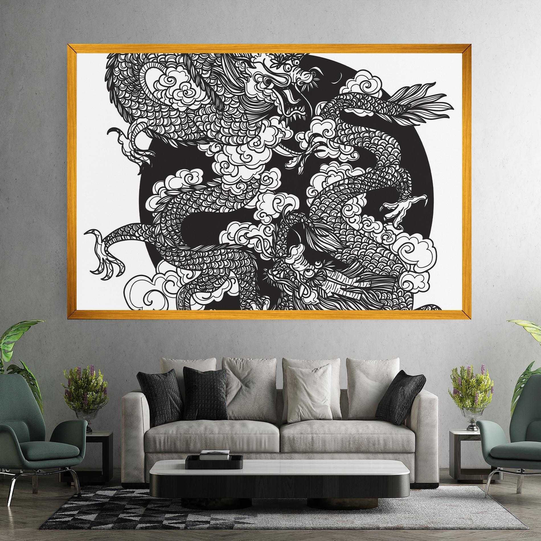 Tablou Canvas Grey Moon Dragon mockup 7