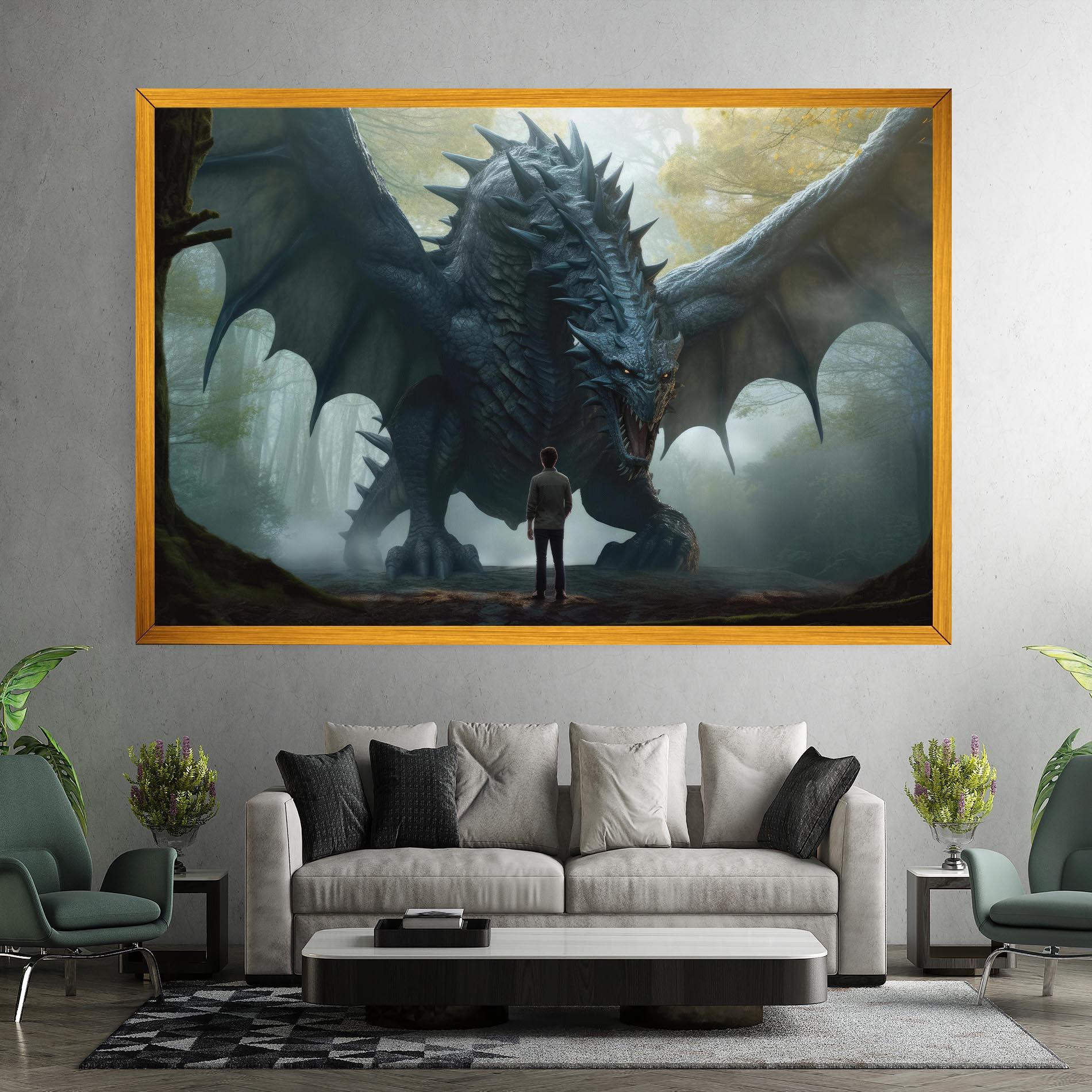 Tablou Canvas Huge Dragon Fantasy mockup 7