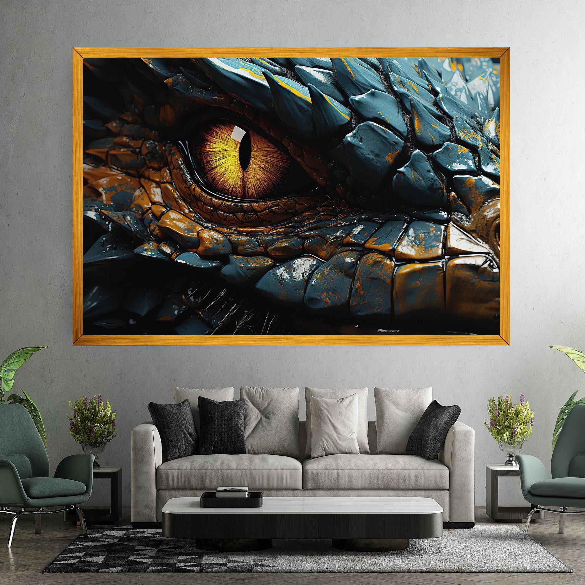 Tablou Canvas Yellow Dragon Eye mockup 7
