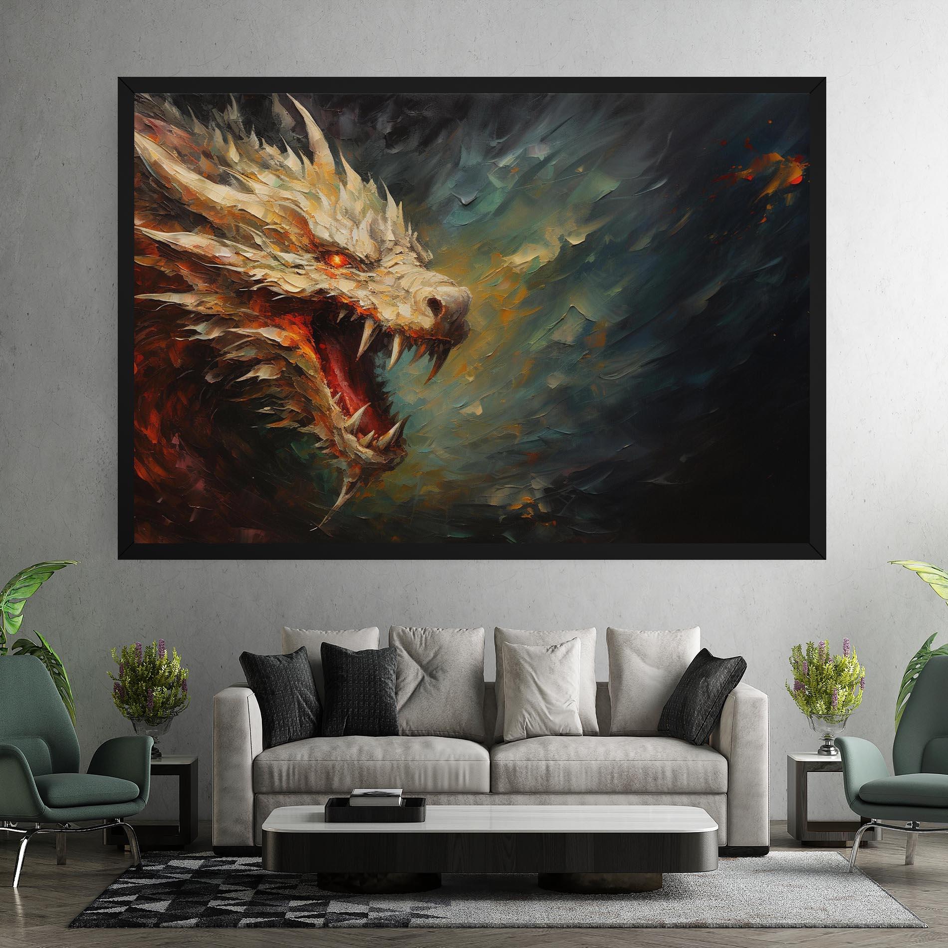 Tablou Canvas Angry Dragon Painting mockup 7