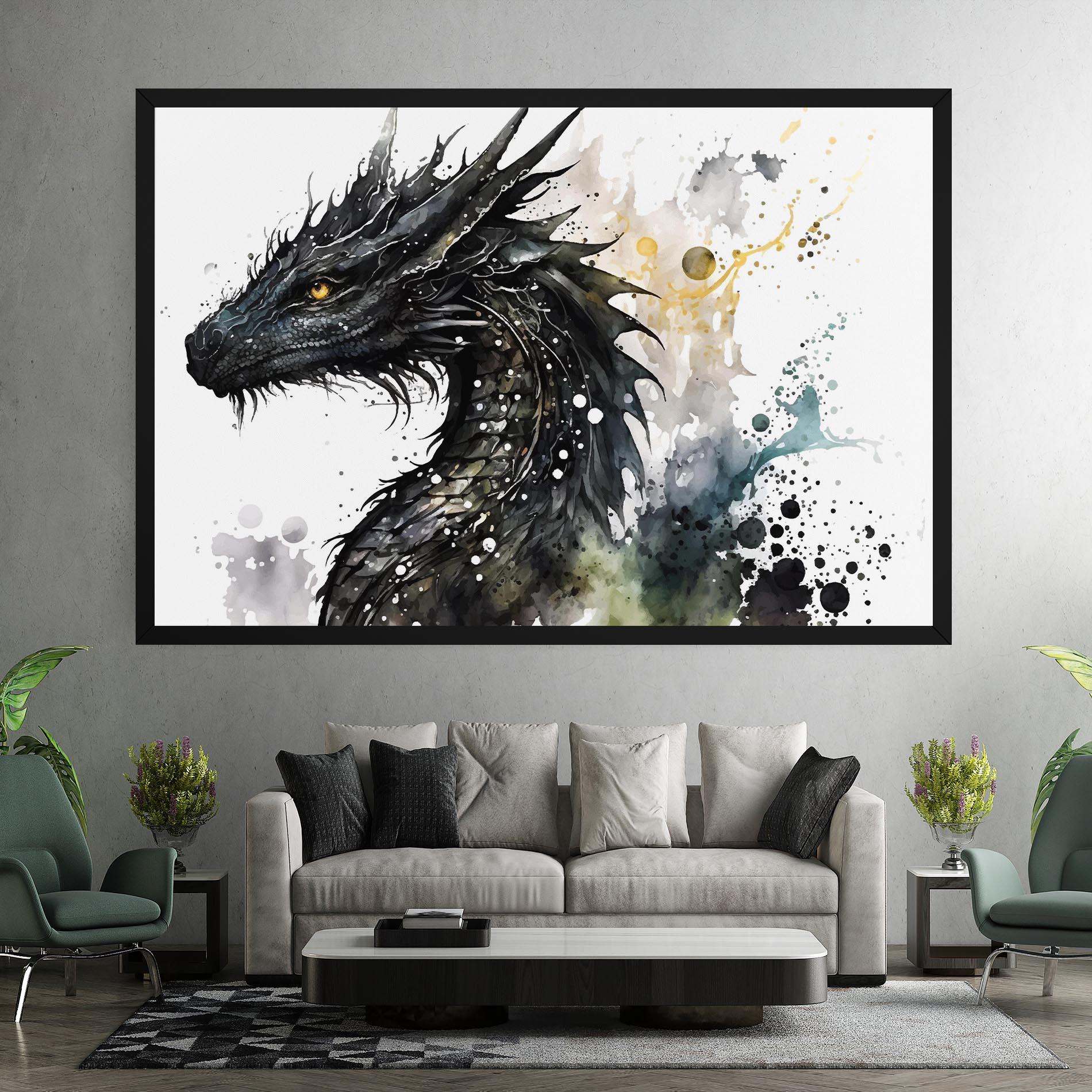 Tablou Canvas Black Dragon Art mockup 7