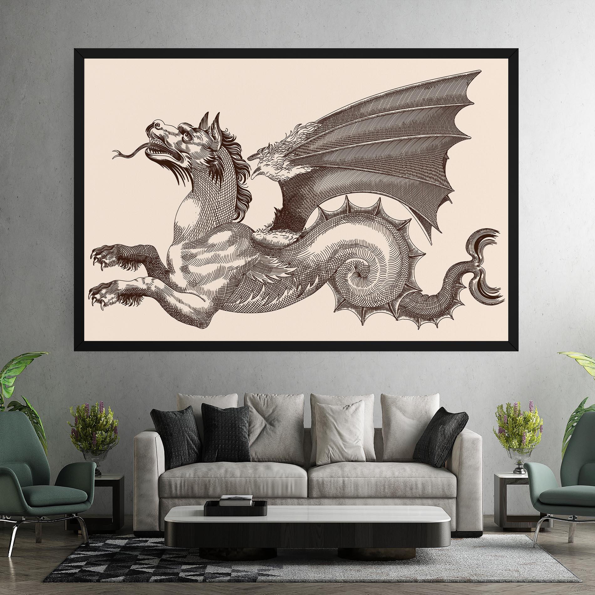 Tablou Canvas Brown Dragon mockup 7