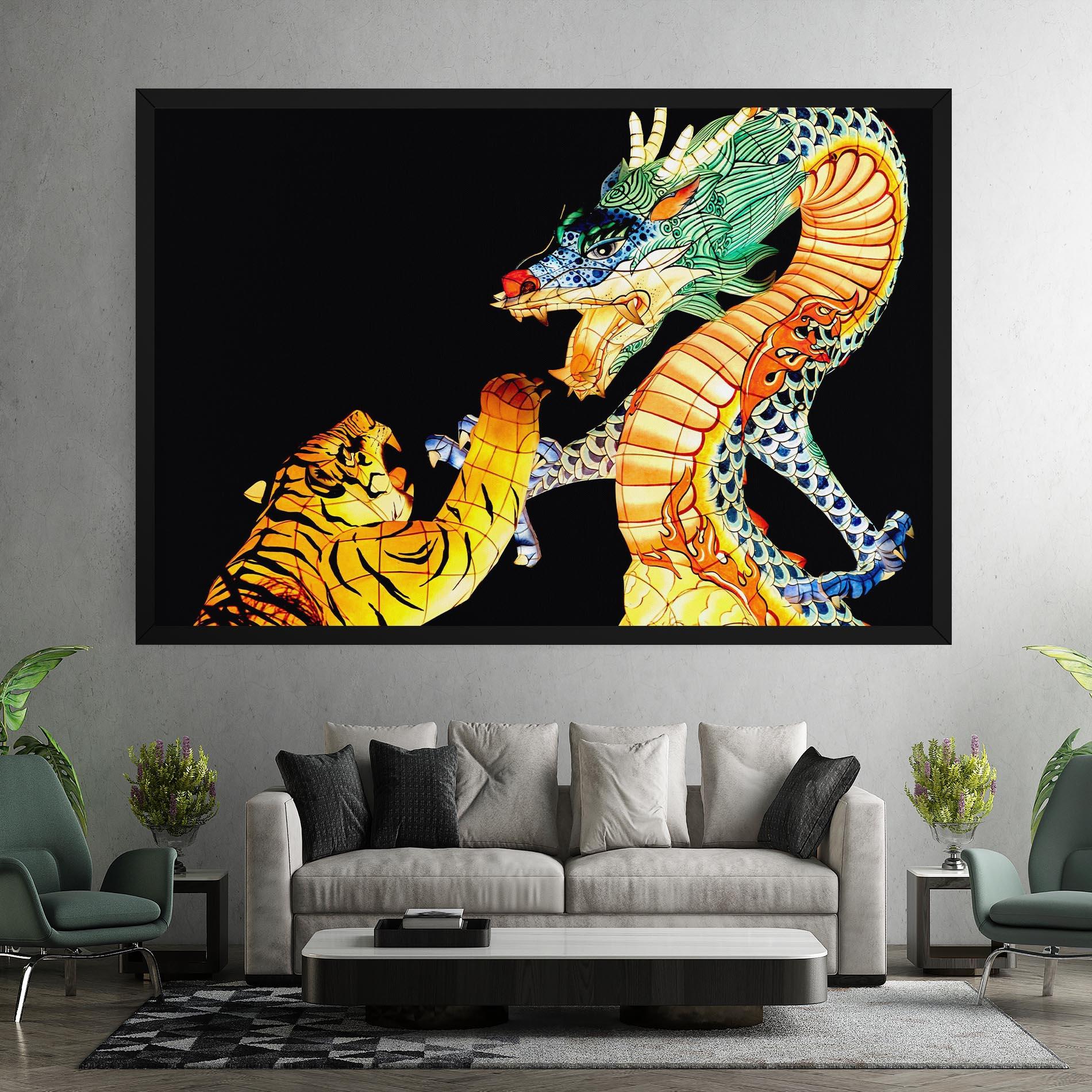 Tablou Canvas Chinese Dragon And Tiger mockup 7