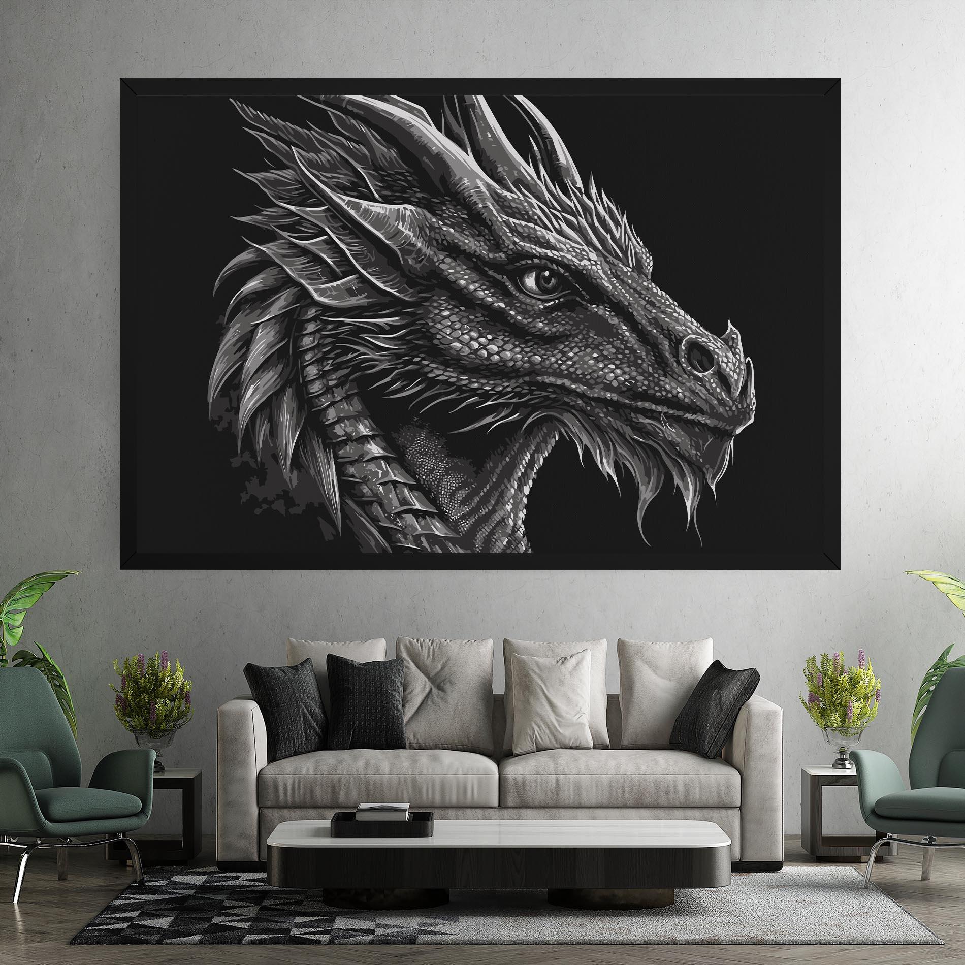 Tablou Canvas Grey Dragon mockup 7