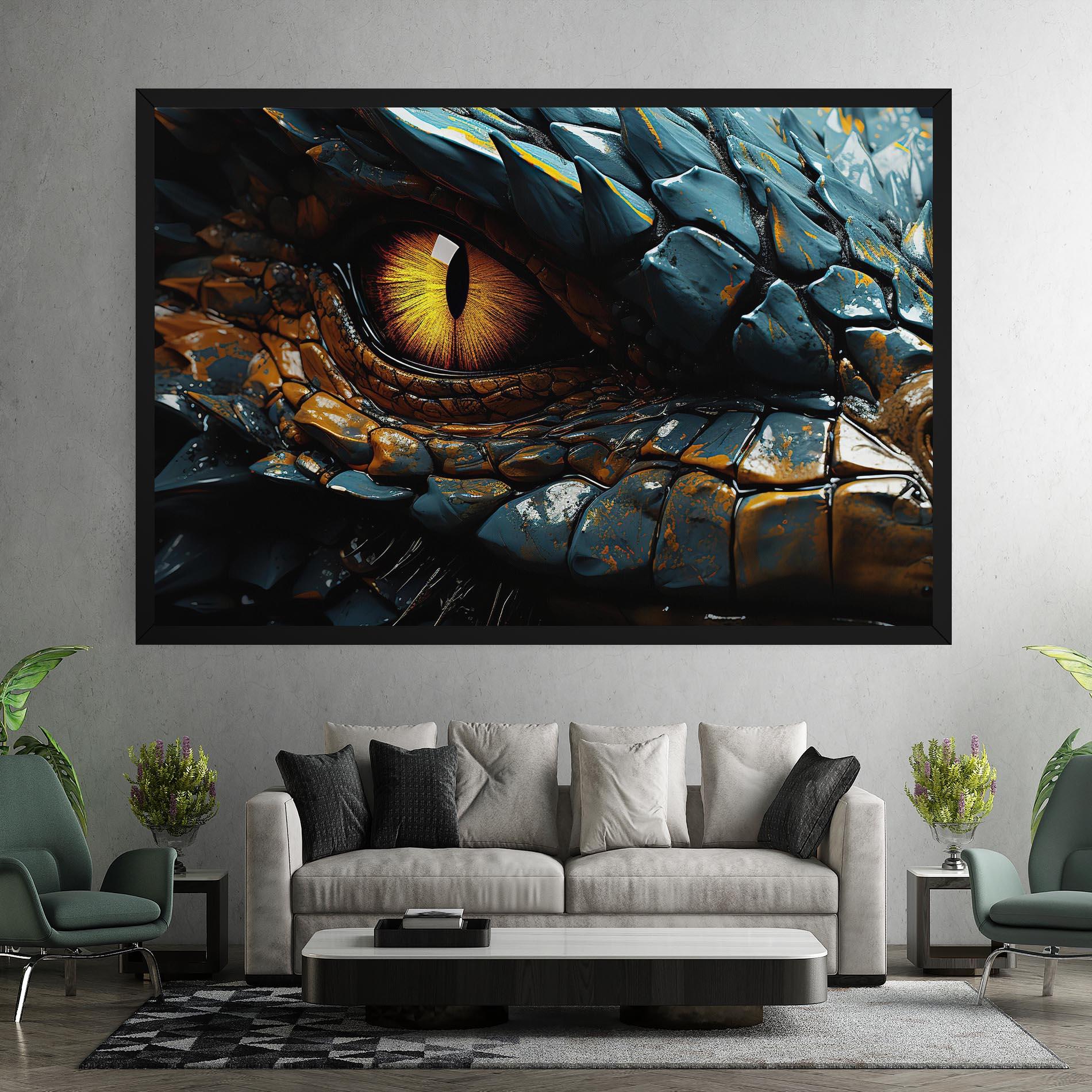 Tablou Canvas Yellow Dragon Eye mockup 7