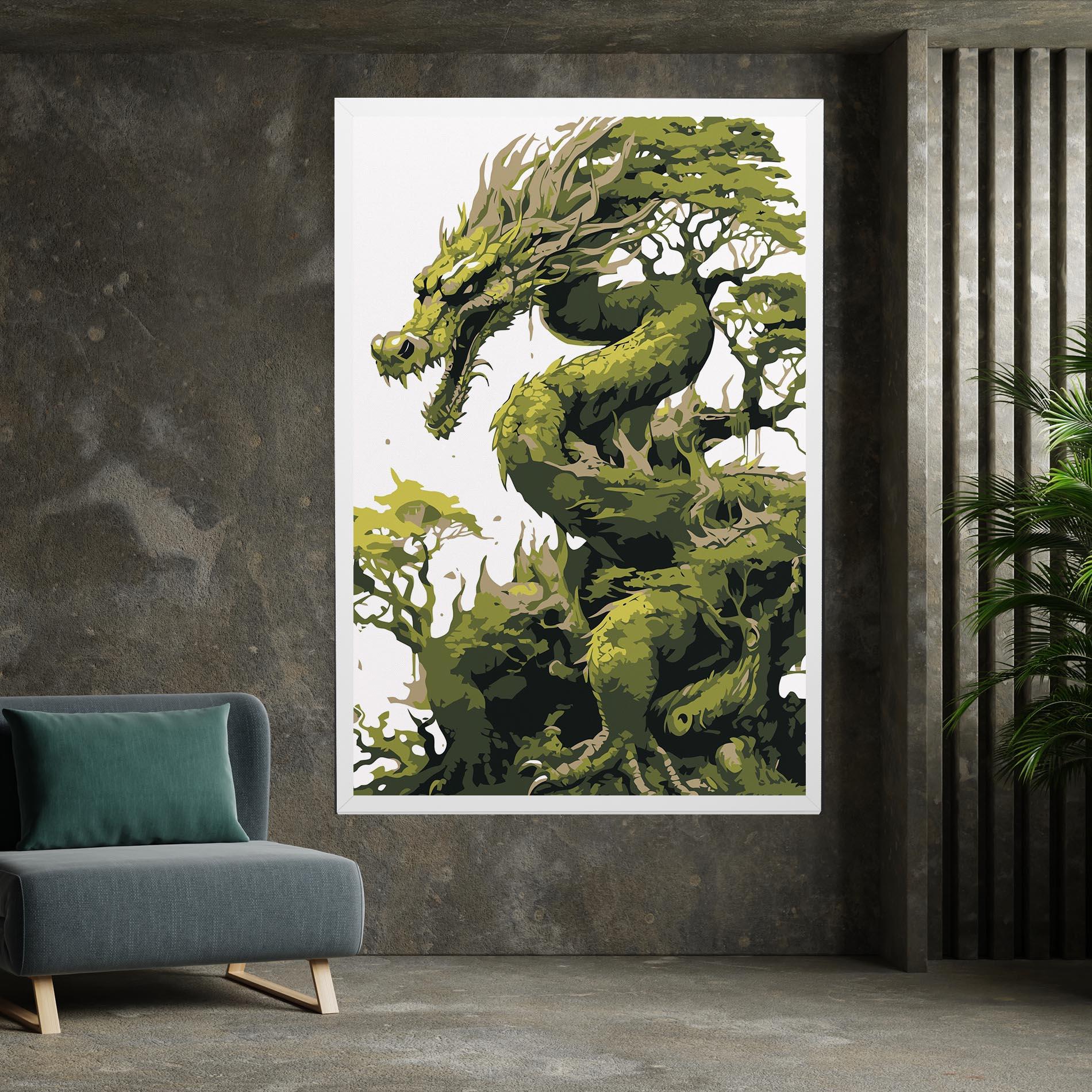 Tablou Canvas Green Nature Dragon mockup 7