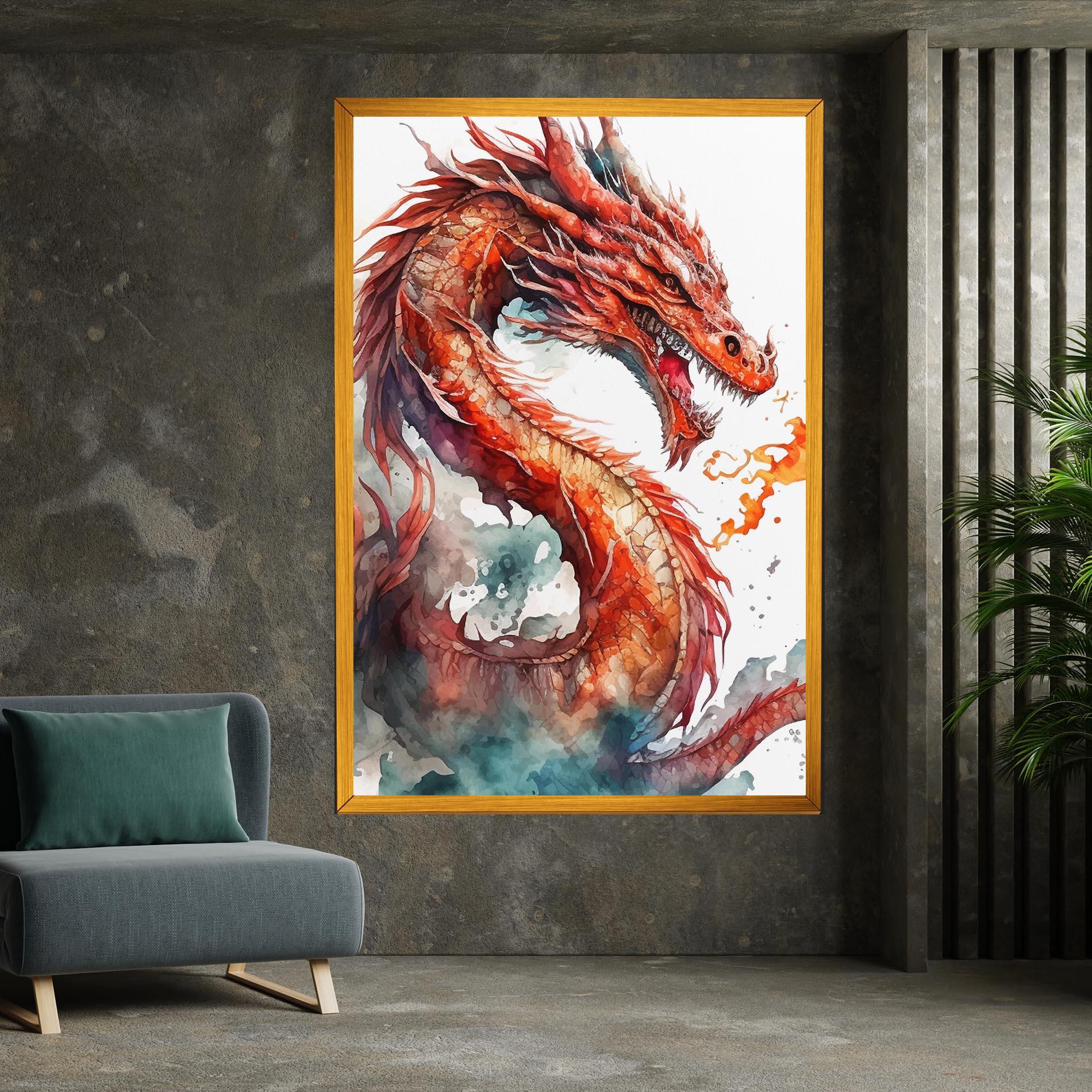 Tablou Canvas Fire Dragon mockup 7