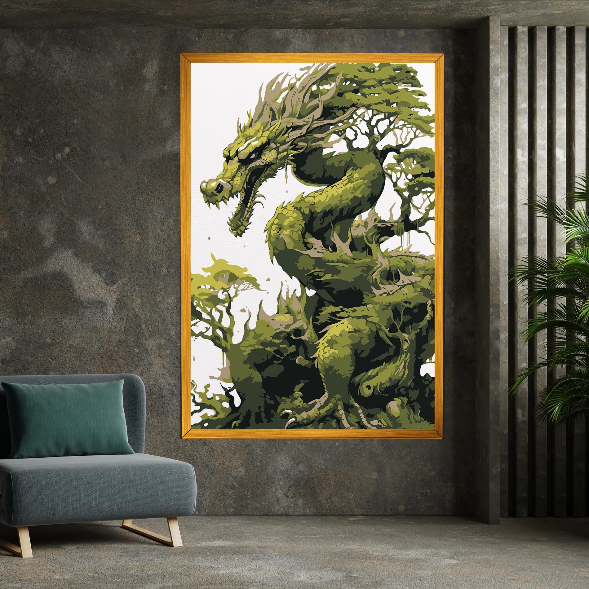 Tablou Canvas Green Nature Dragon mockup 7