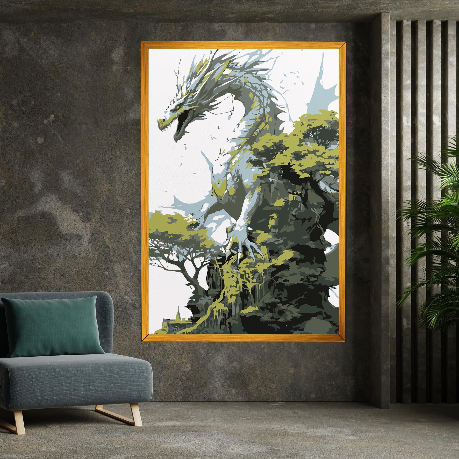 Tablou Canvas Grey Nature Dragon mockup 7