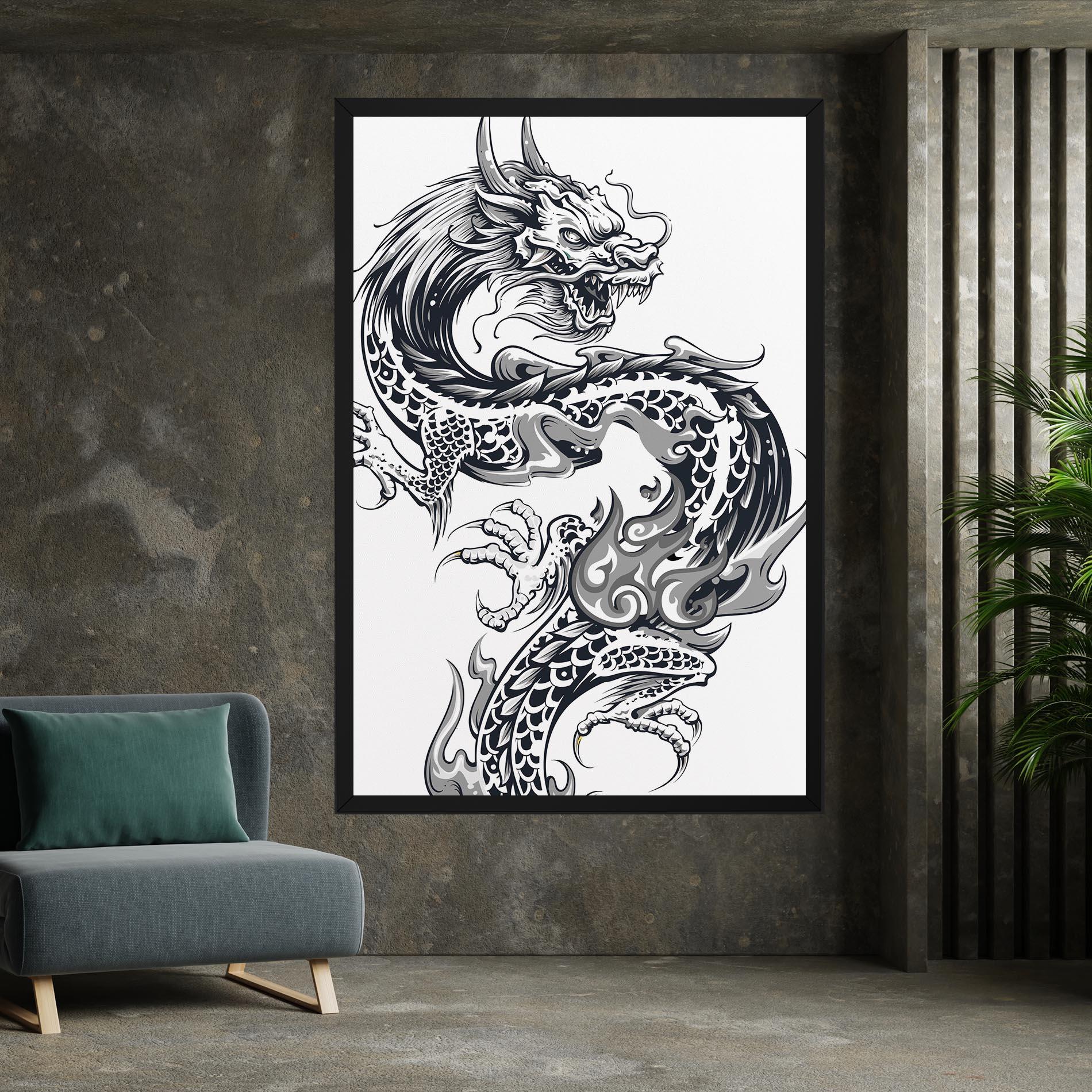 Tablou Canvas Dragon Line mockup 7