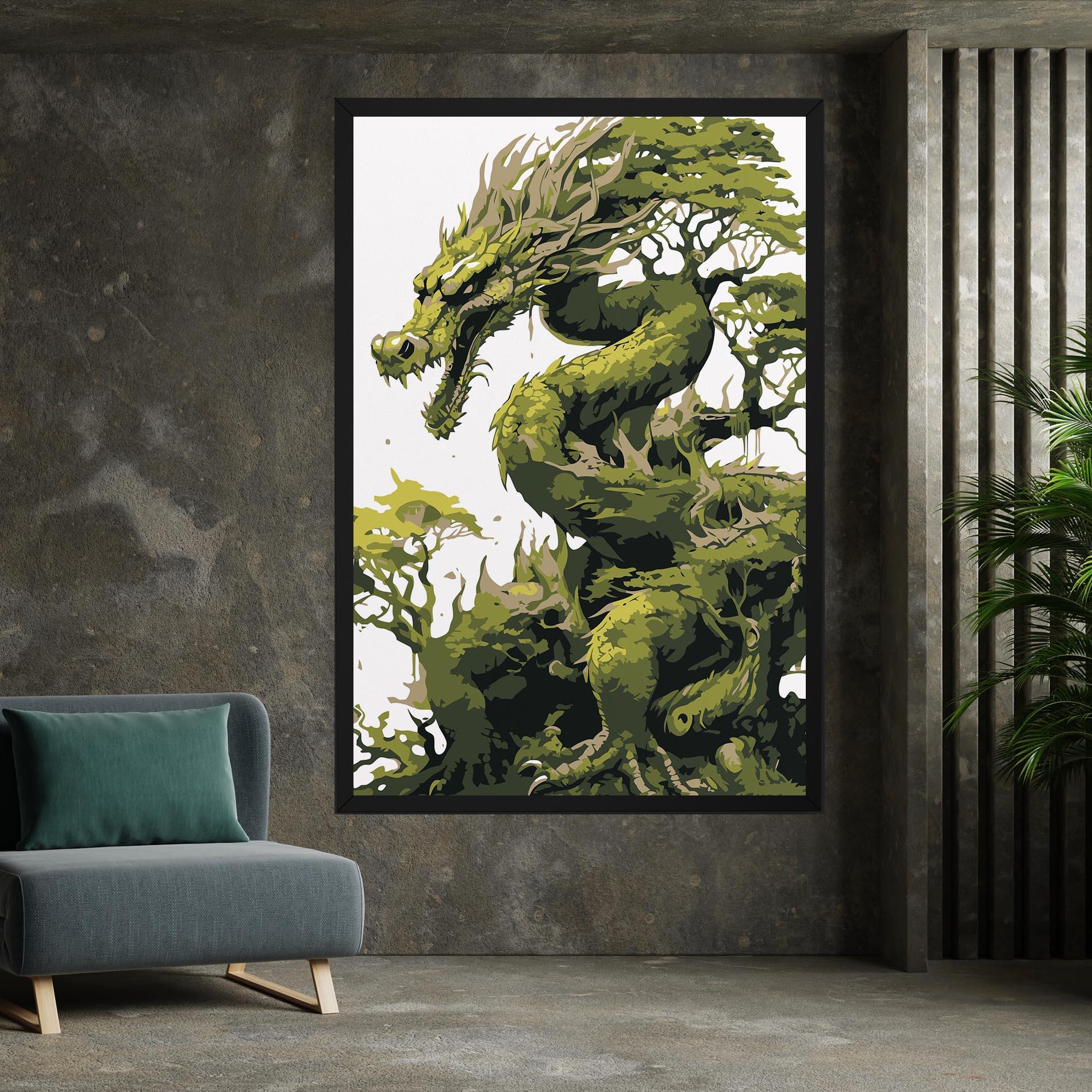 Tablou Canvas Green Nature Dragon mockup 7