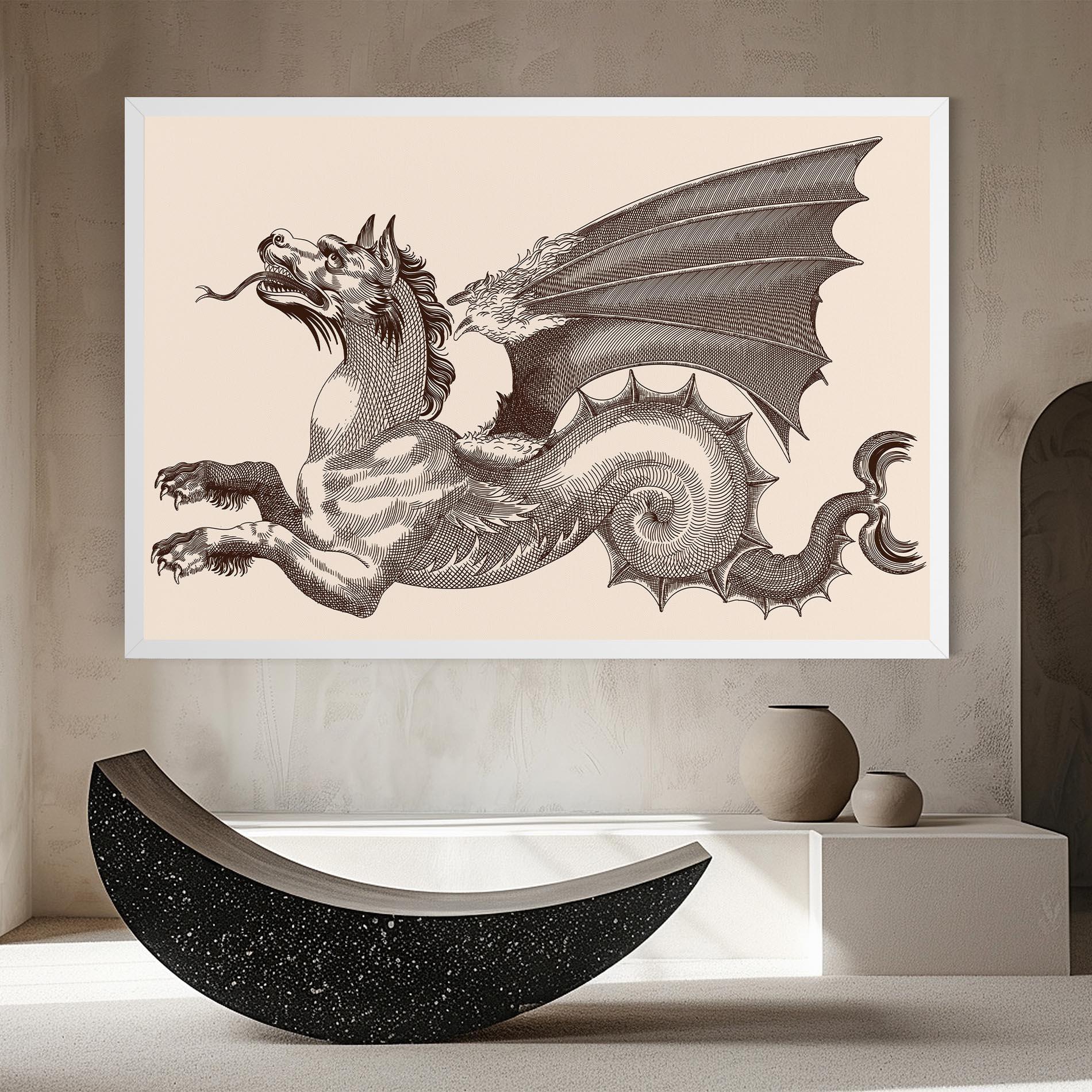 Tablou Canvas Brown Dragon mockup 8