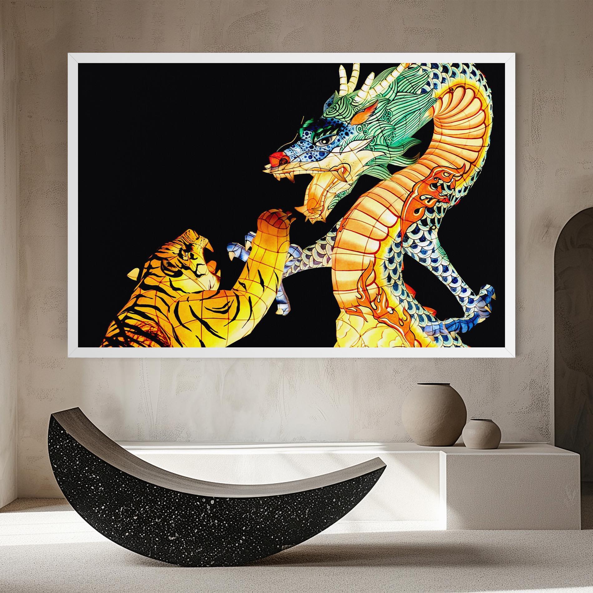Tablou Canvas Chinese Dragon And Tiger mockup 8