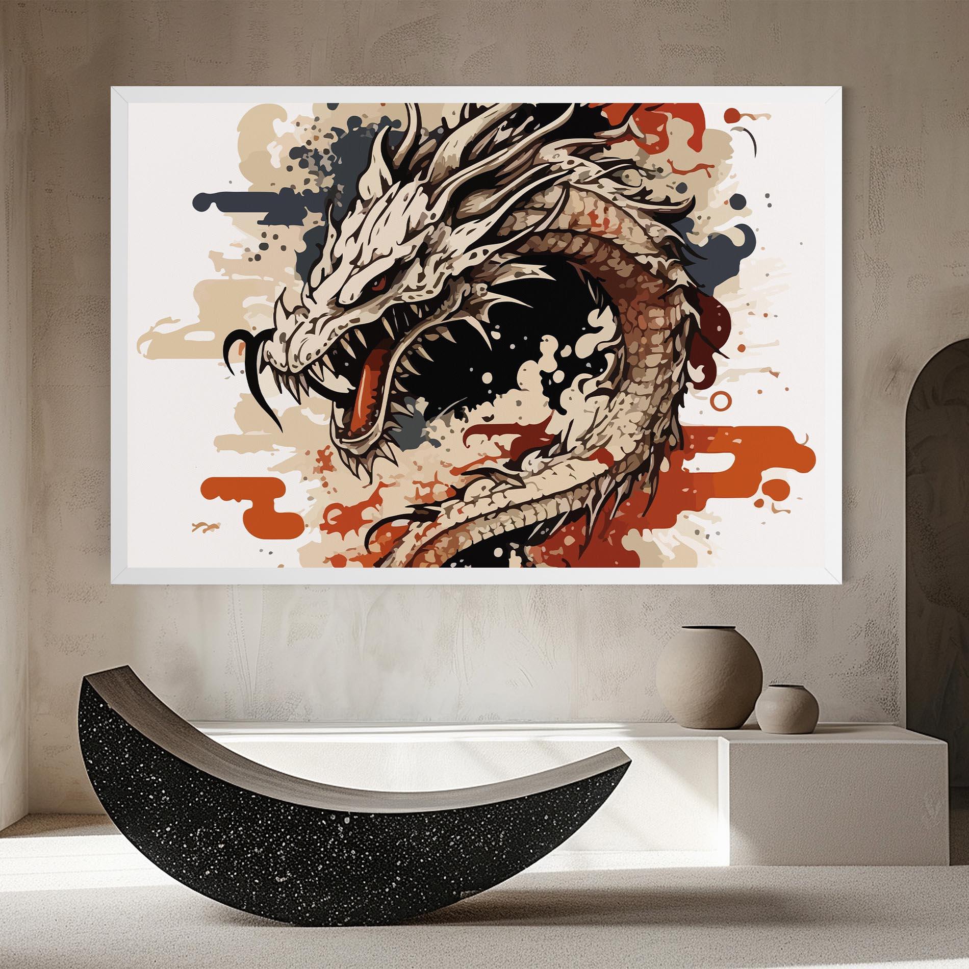 Tablou Canvas Cream Dragon Art mockup 8