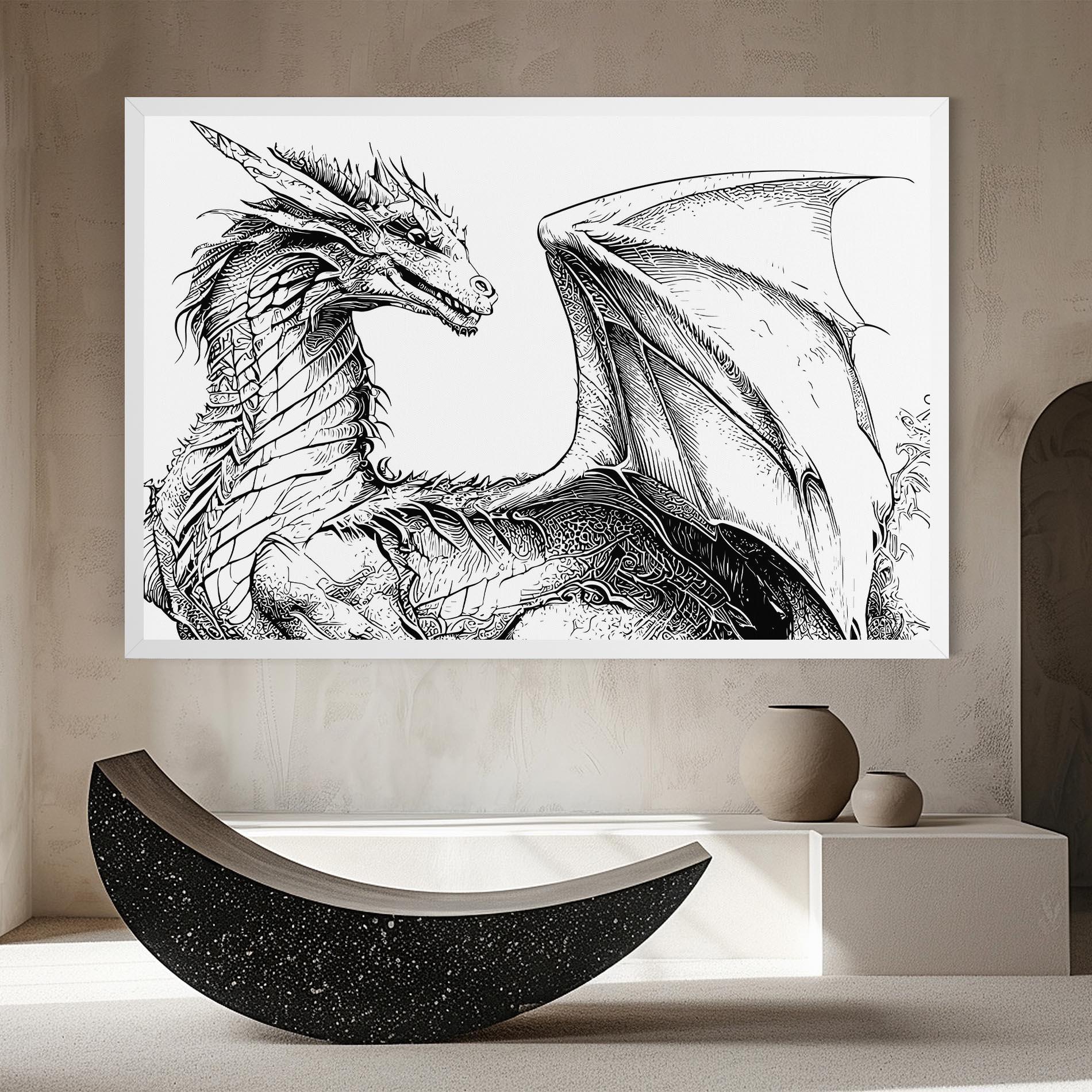 Tablou Canvas Dragon Sketch mockup 8