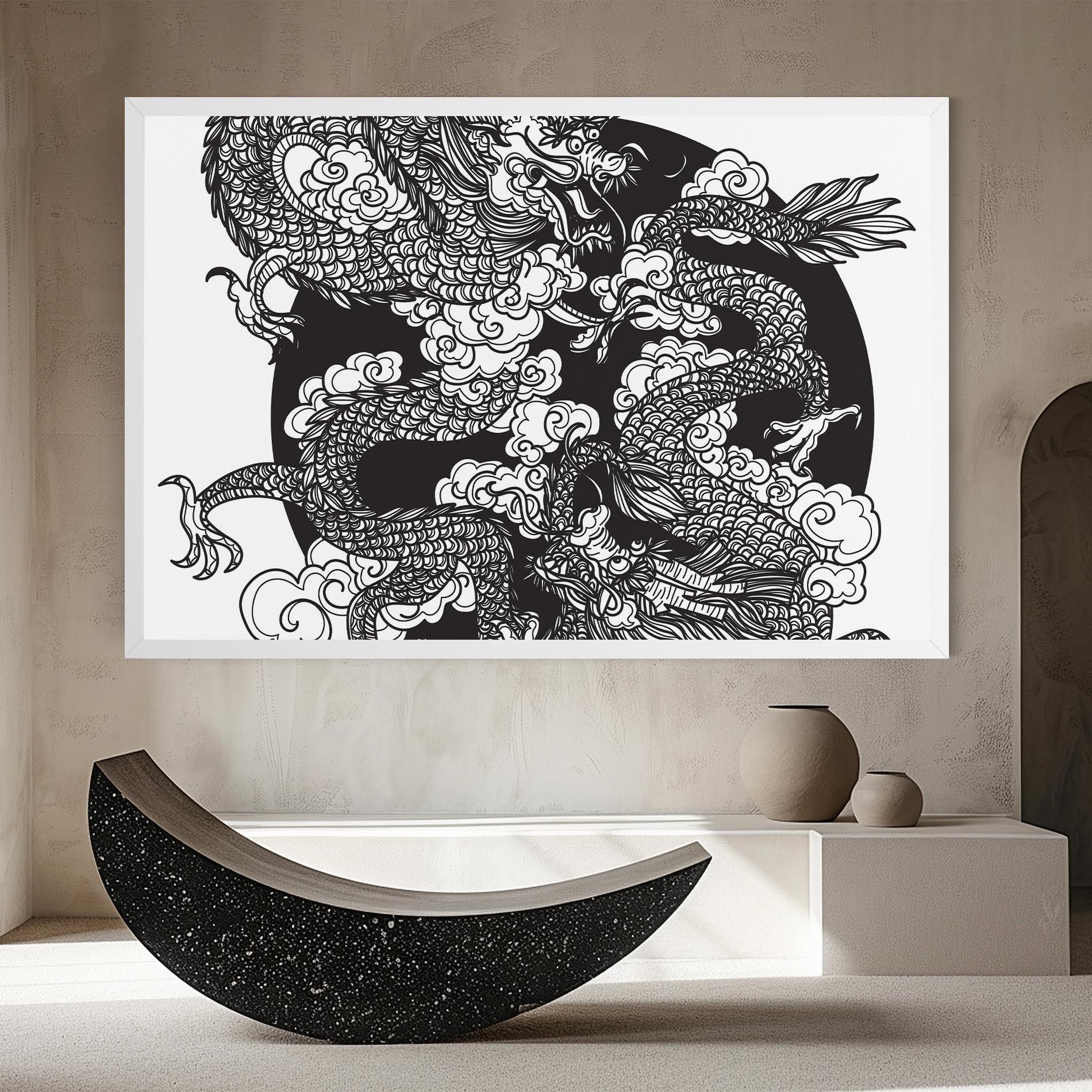 Tablou Canvas Grey Moon Dragon mockup 8