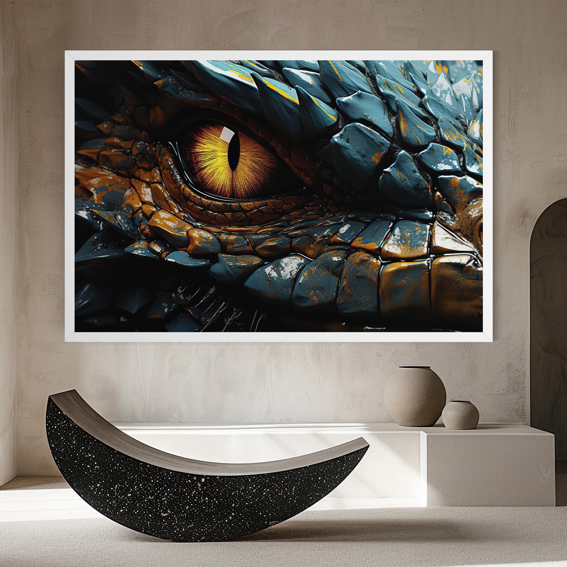 Tablou Canvas Yellow Dragon Eye mockup 8