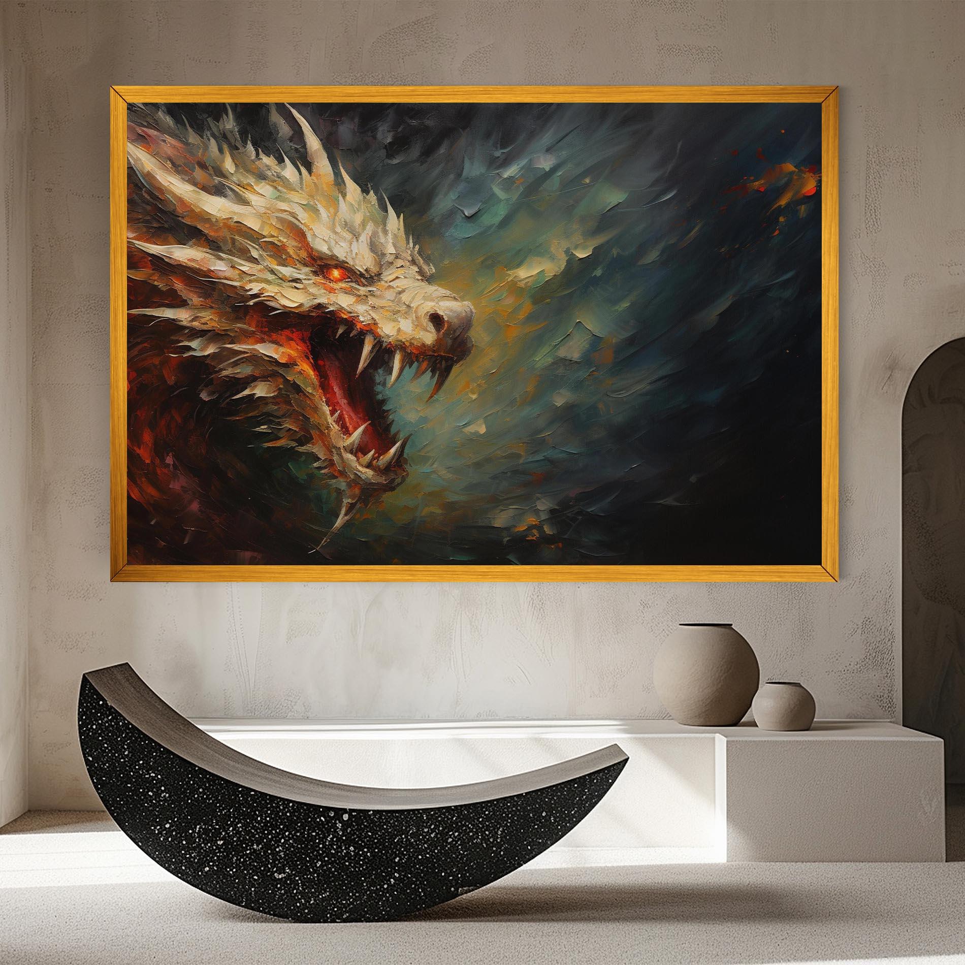 Tablou Canvas Angry Dragon Painting mockup 8