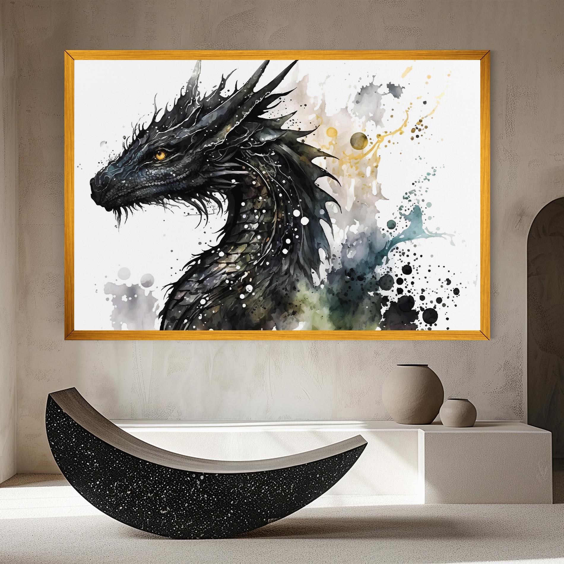 Tablou Canvas Black Dragon Art mockup 8