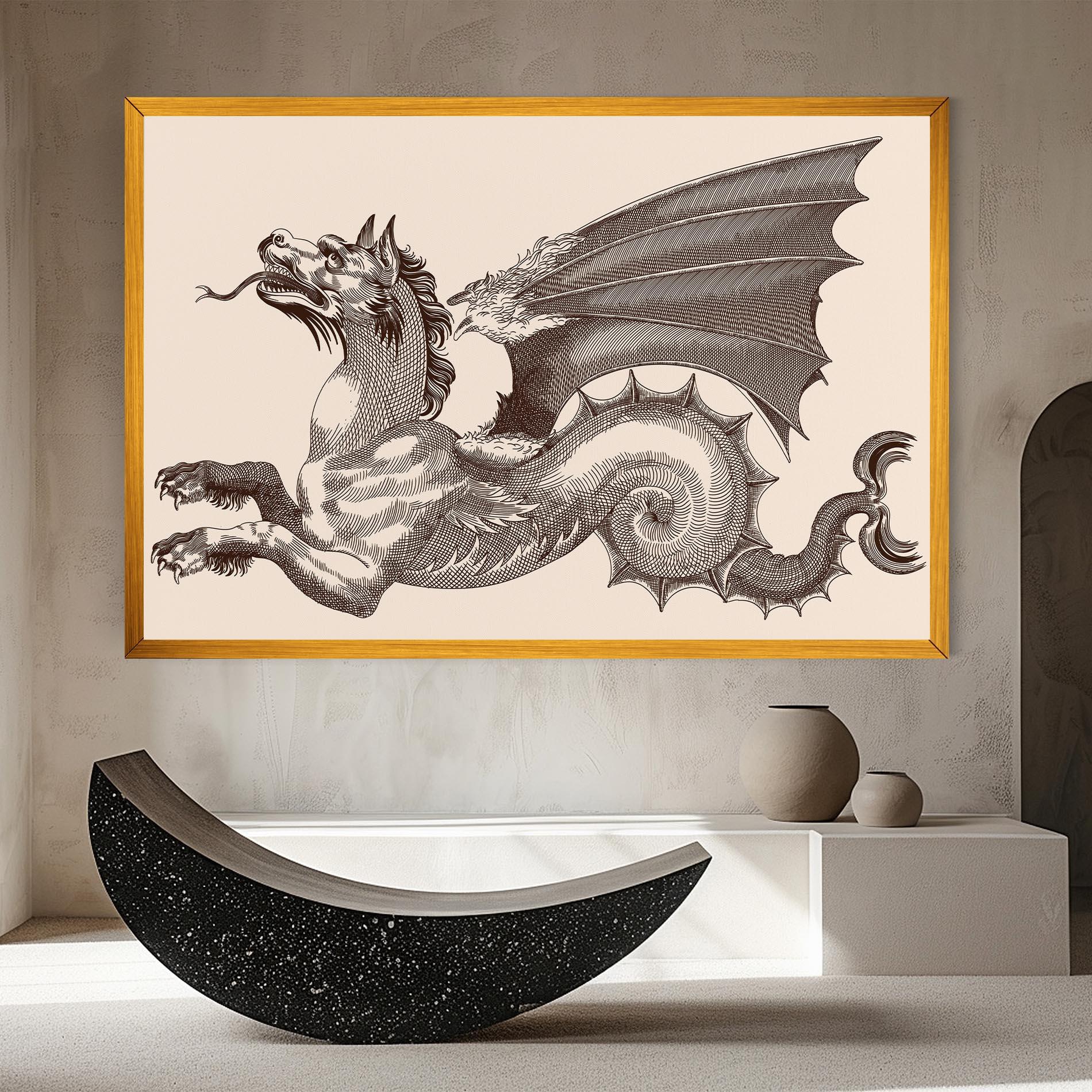 Tablou Canvas Brown Dragon mockup 8