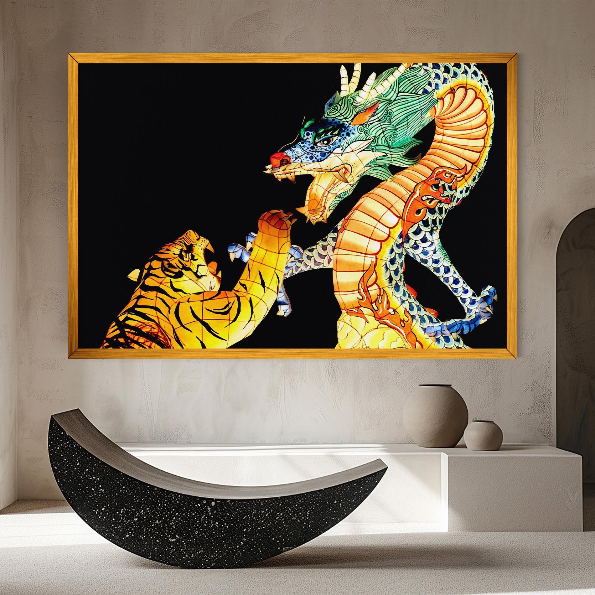 Tablou Canvas Chinese Dragon And Tiger mockup 8