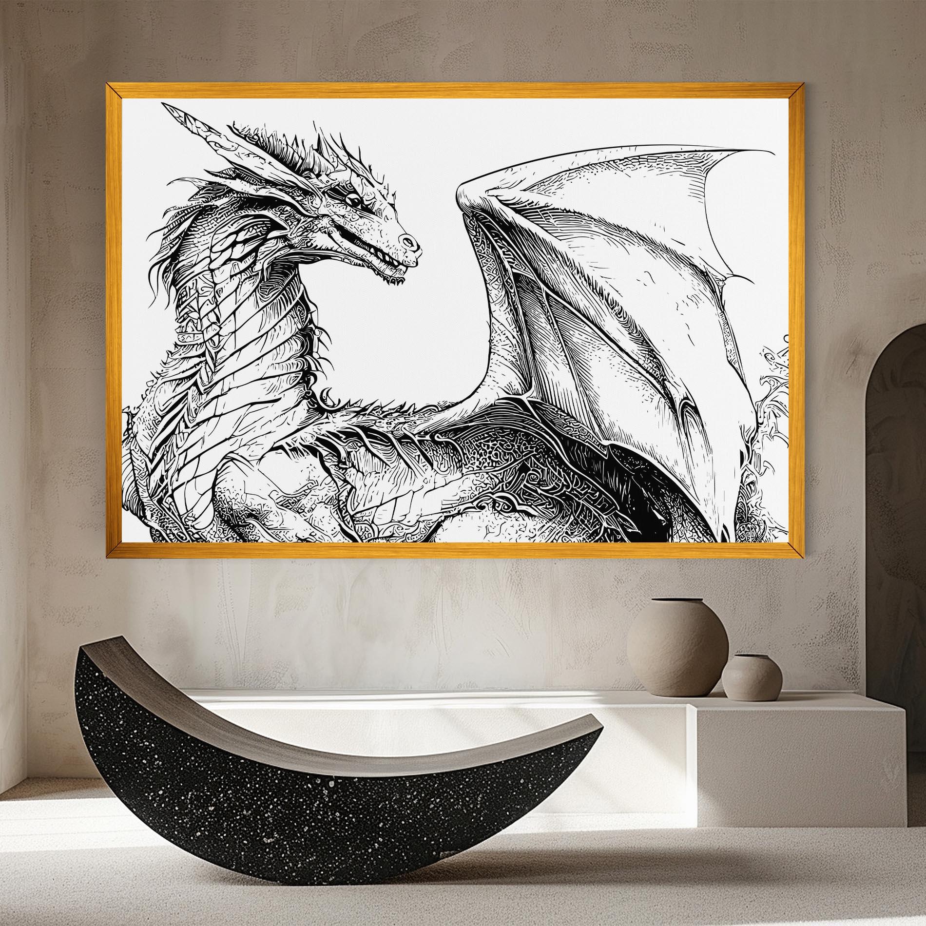 Tablou Canvas Dragon Sketch mockup 8
