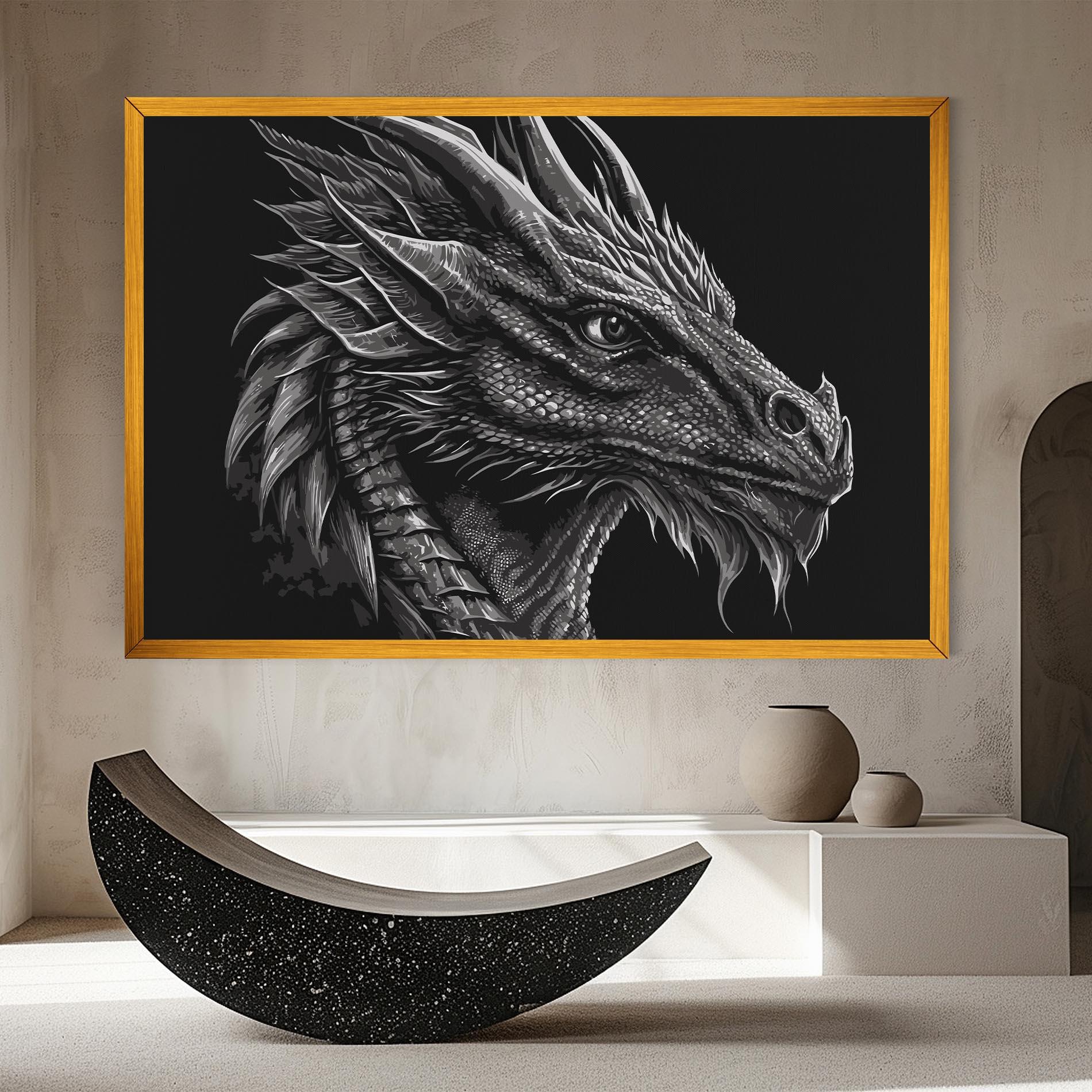 Tablou Canvas Grey Dragon mockup 8