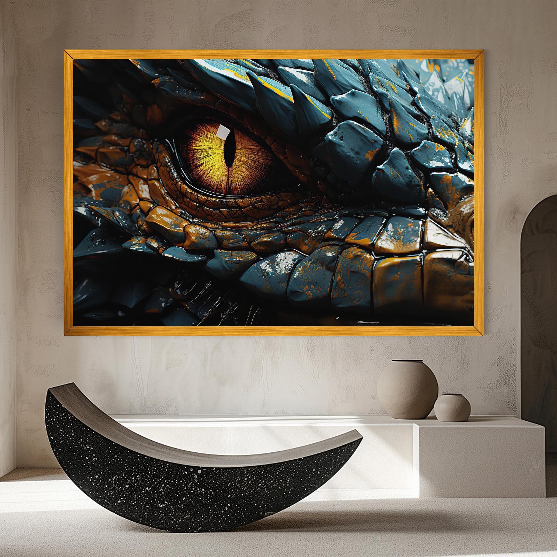 Tablou Canvas Yellow Dragon Eye mockup 8
