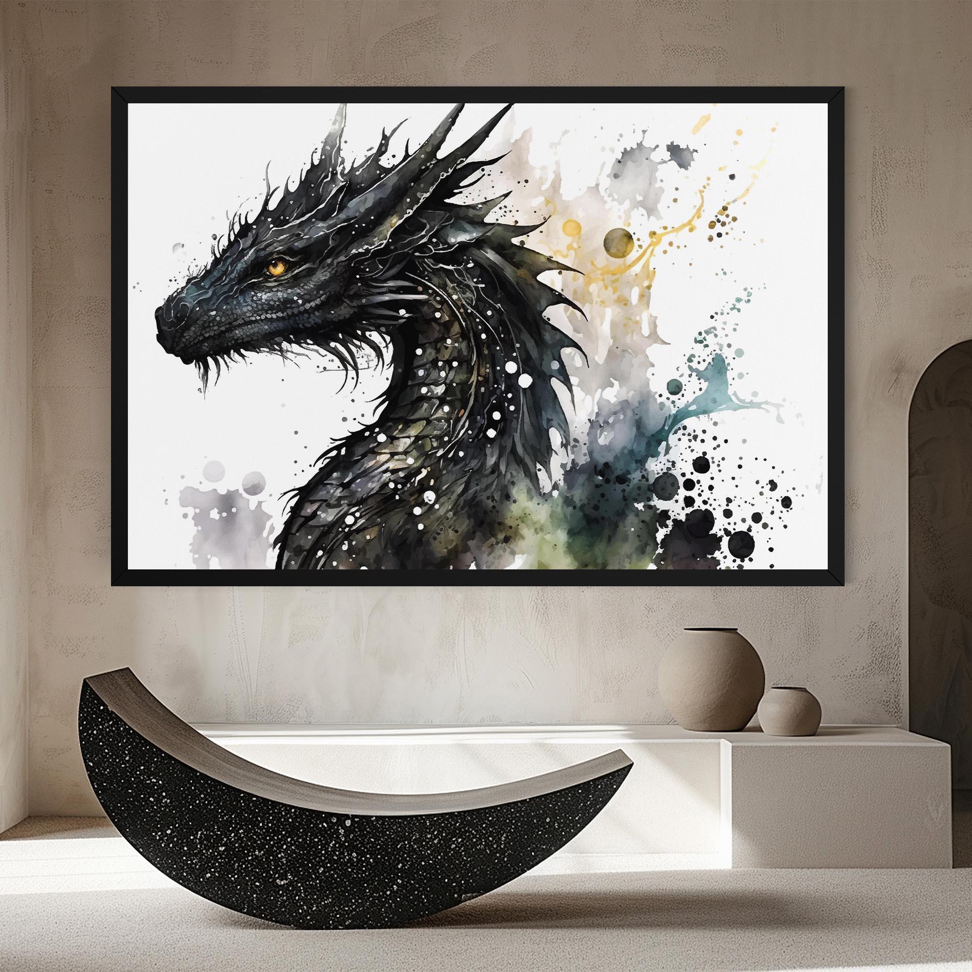 Tablou Canvas Black Dragon Art mockup 8