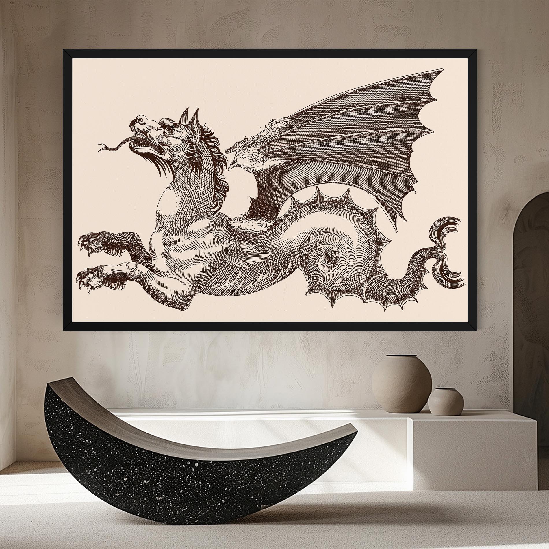 Tablou Canvas Brown Dragon mockup 8