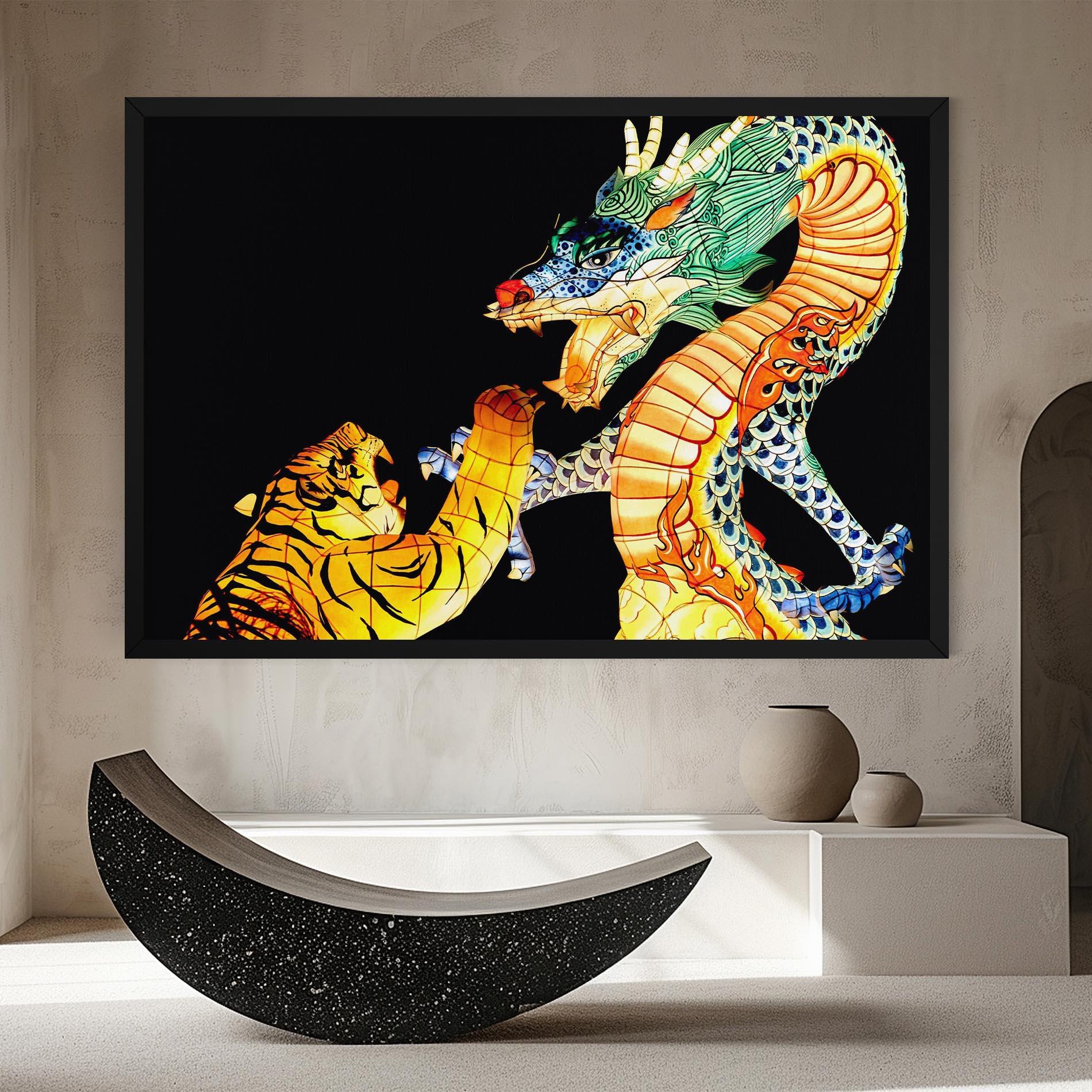Tablou Canvas Chinese Dragon And Tiger mockup 8