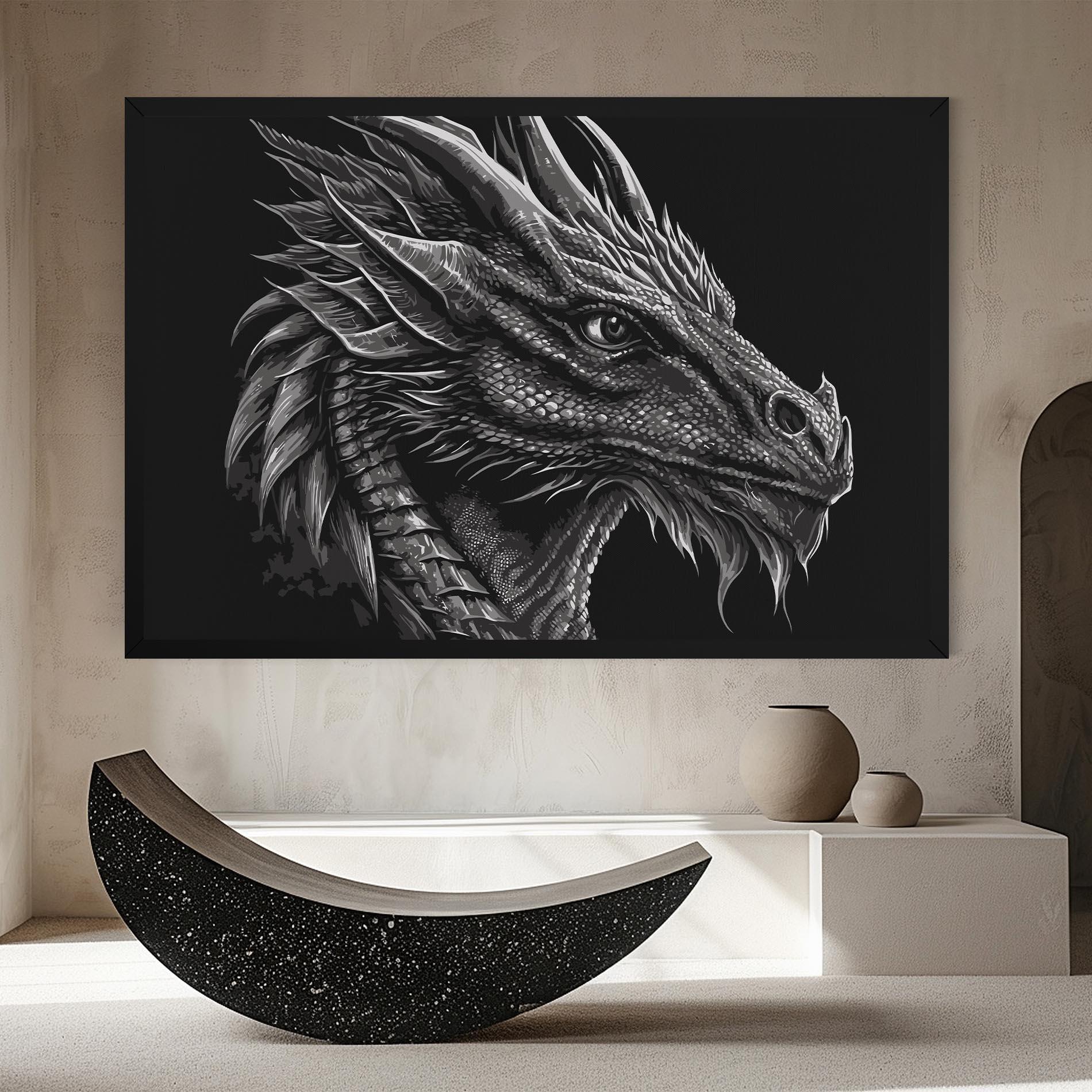 Tablou Canvas Grey Dragon mockup 8