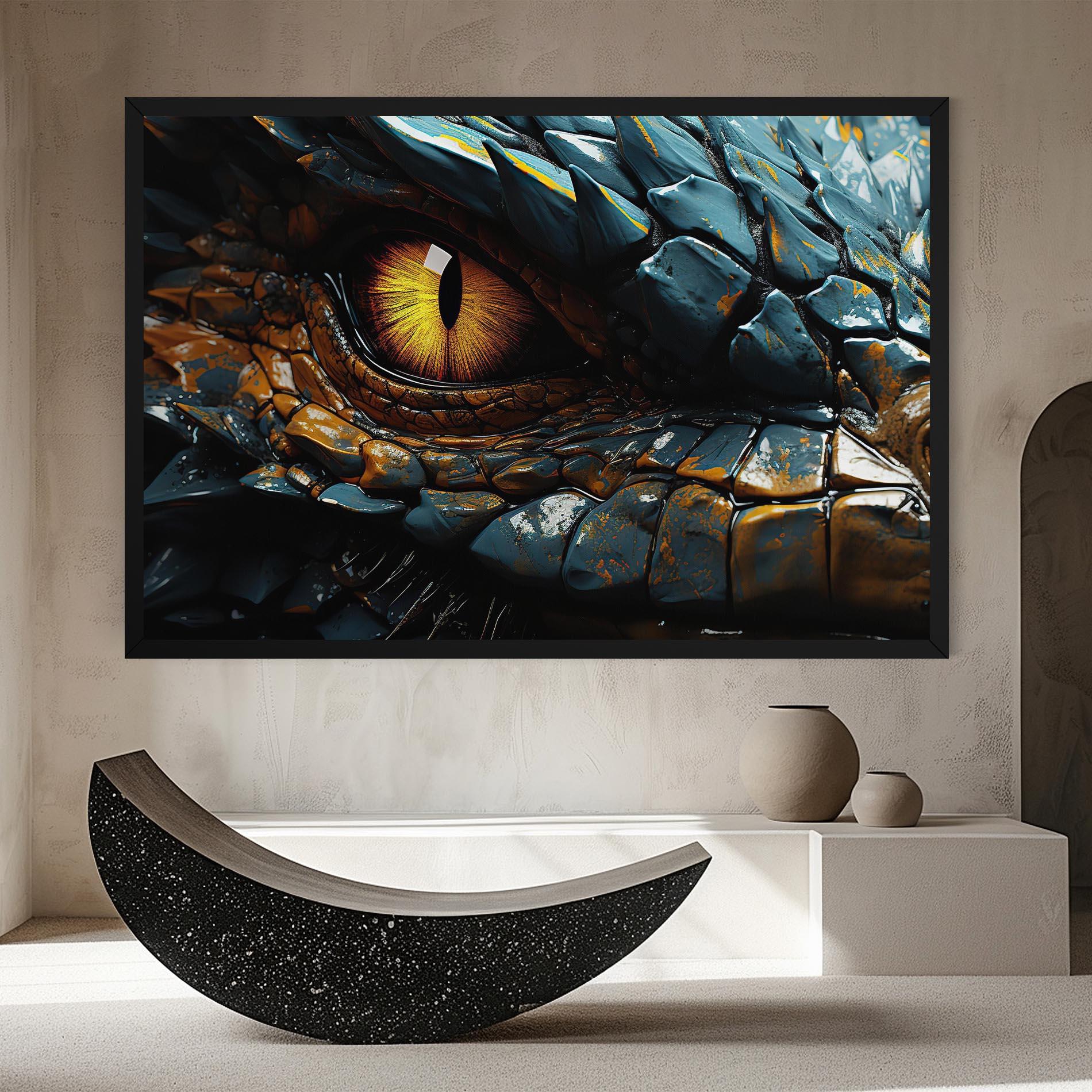 Tablou Canvas Yellow Dragon Eye mockup 8